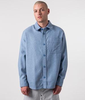 APC-Relaxed-Fit-Basile-Overshirt-Sky-Blue-Front-Fastened-Model