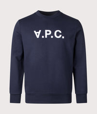 Relaxed Fit Grand VPC Logo GOTS Sweatshirt: TIQ Dark Navy/Ecru 