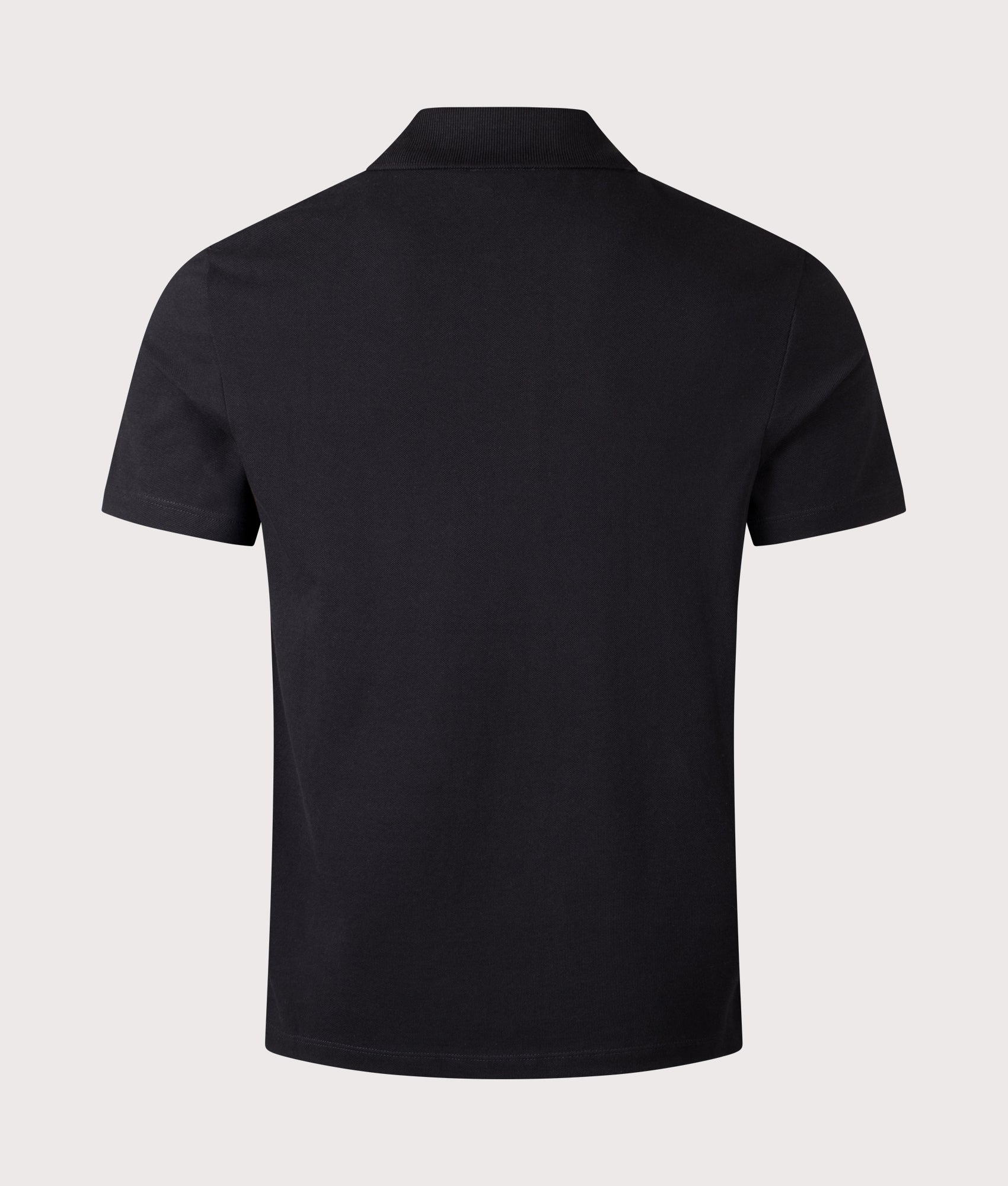 A.P.C. Relaxed Fit Standard Polo Shirt in Black at EQVVS Menswear. Back shot.