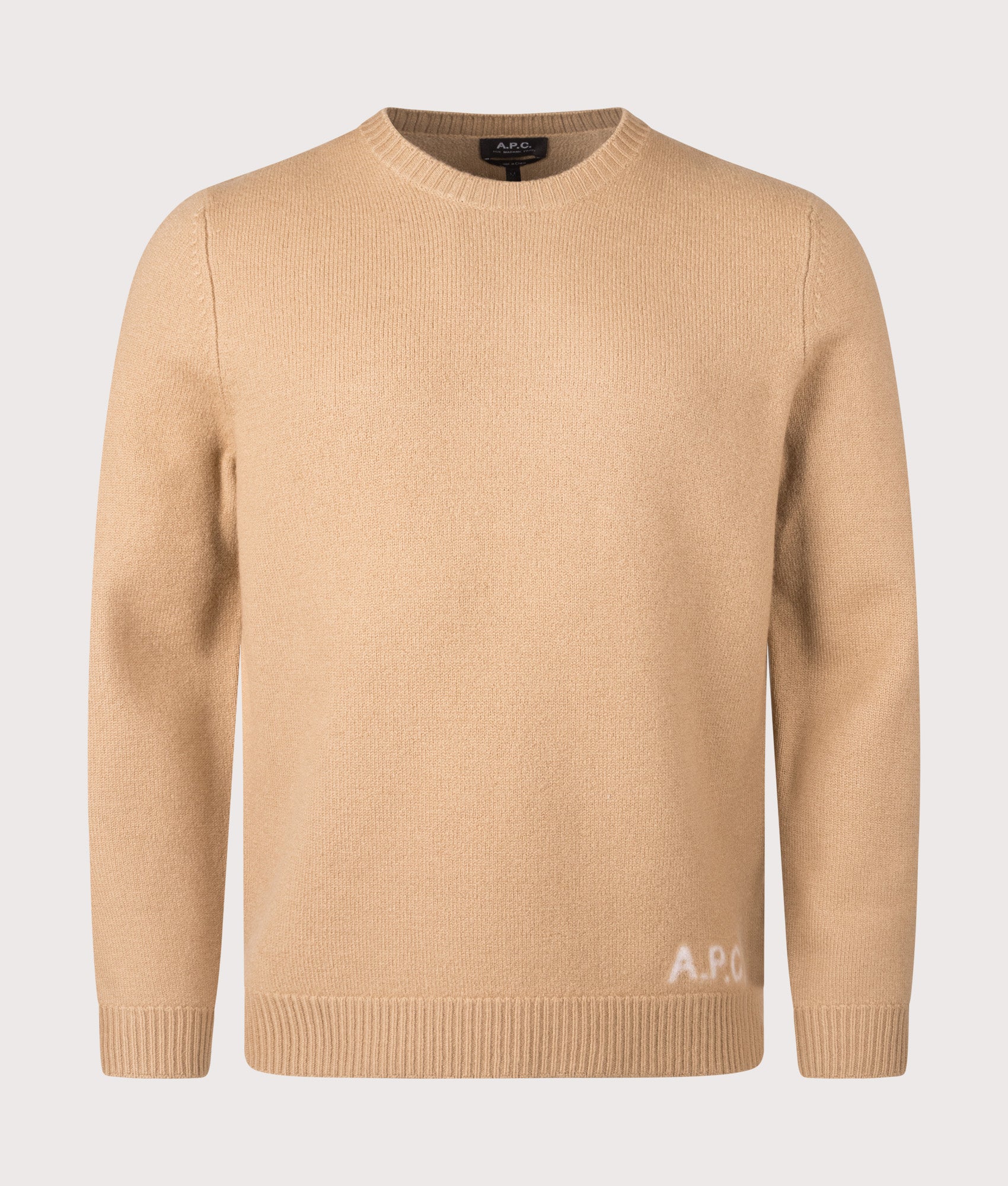 Edward Jumper, camel, Eqvvs Menswear, front shot angle