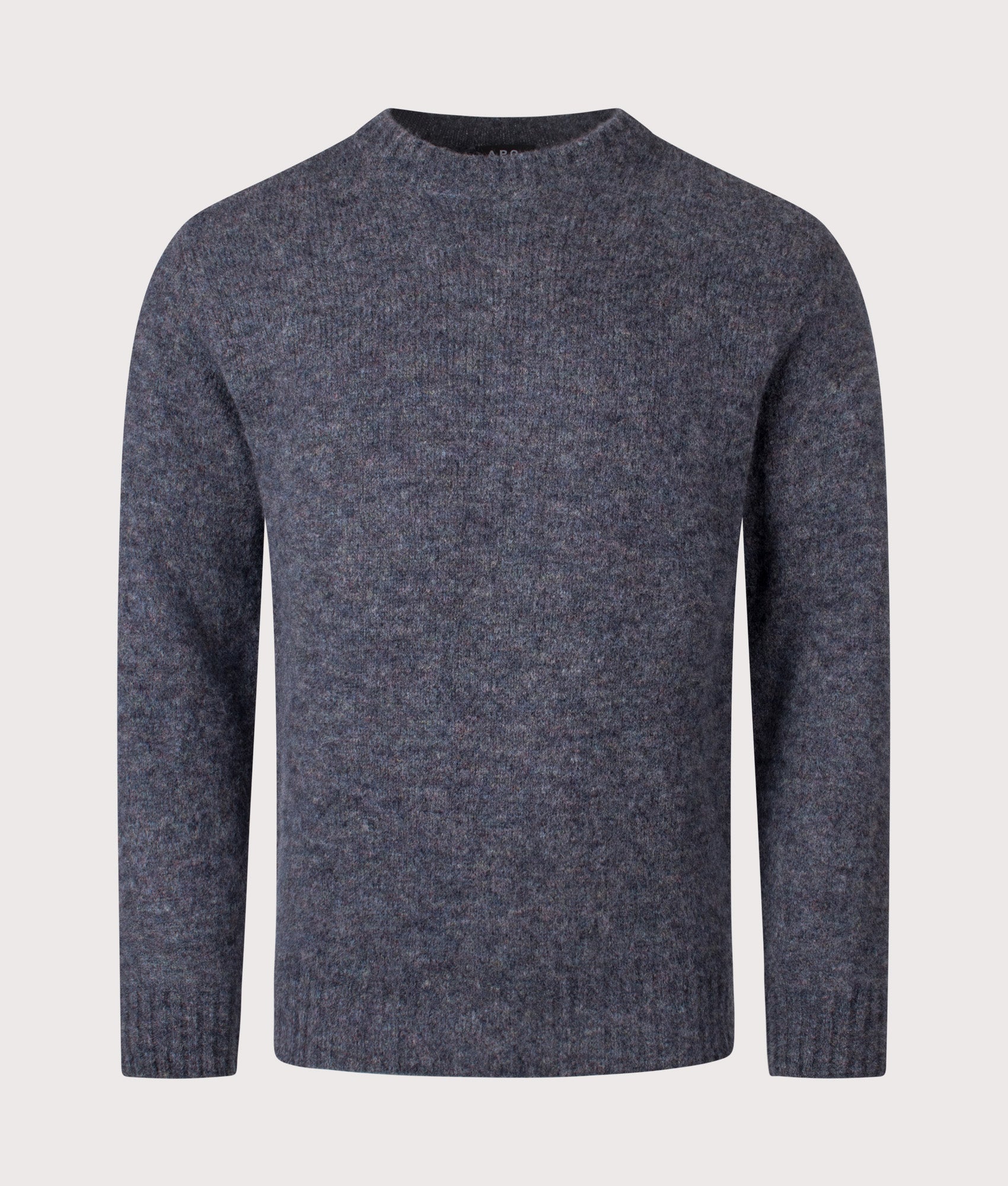 Lucas Jumper in Heathered Steel Blue | A.P.C. | EQVVS | Front shot 