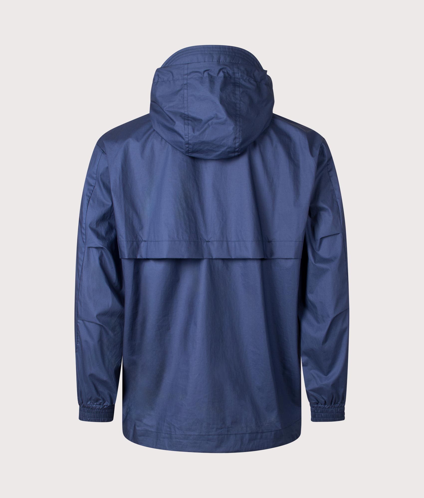 A.P.C. Joe Windbreaker in Marine Blue. Shot at EQVVS.  Back shot. 