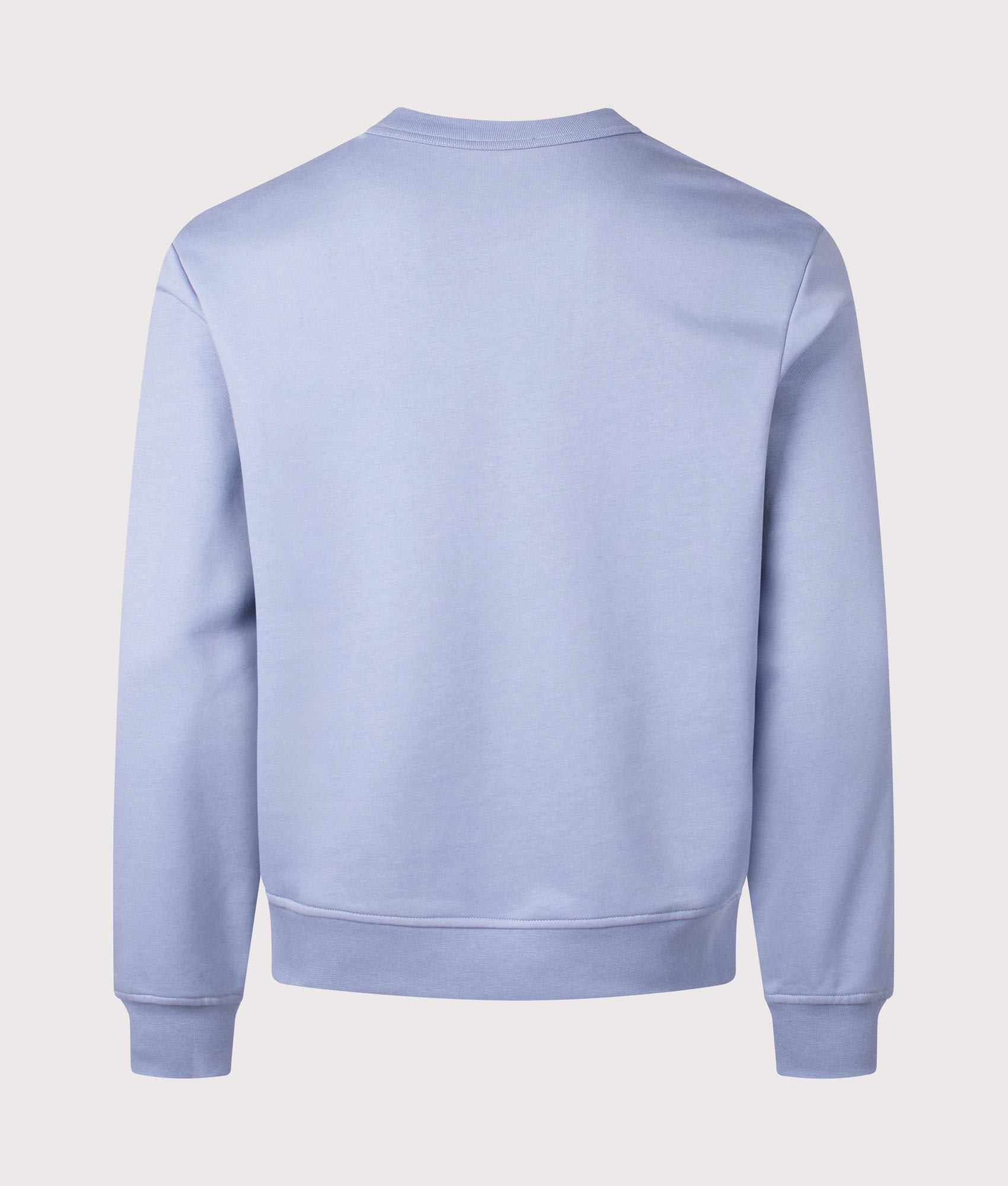 A.P.C. Relaxed Fit Petit VPC Logo Sweatshirt in Blue Grey/Dark Navy. Shot at EQVVS. Back shot. 