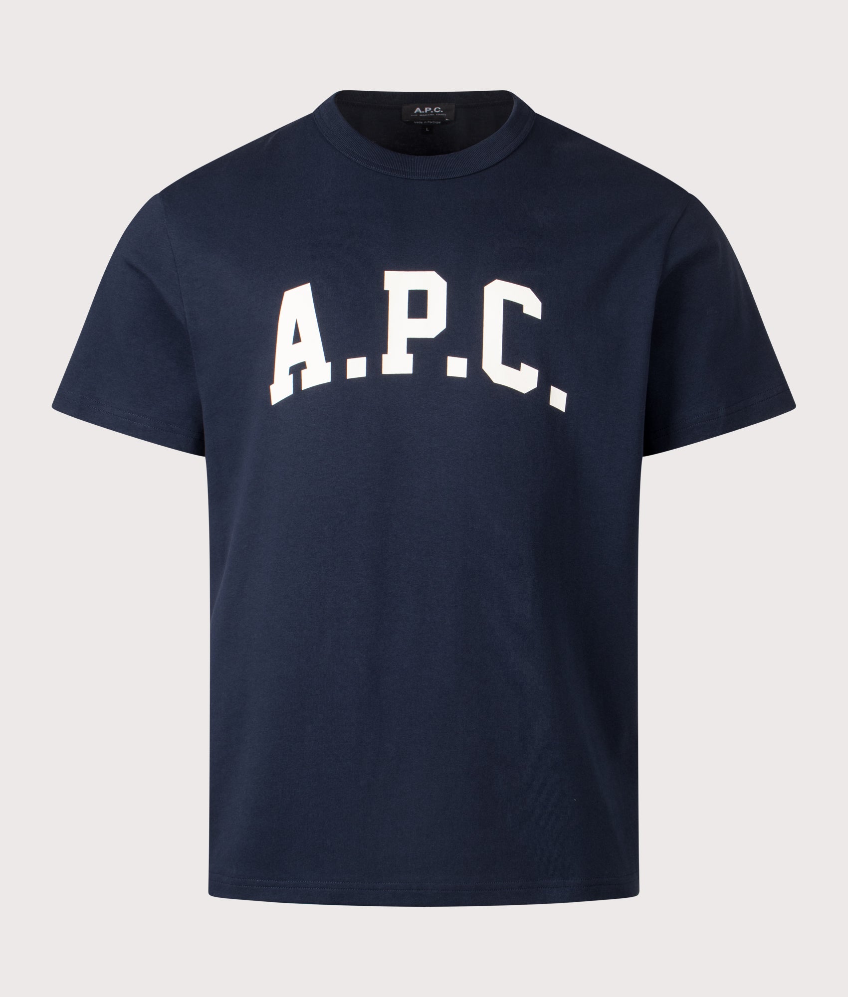 Relaxed Fit Marcus T-Shirt in Dark Navy/Ecru | 100% Cotton | A.P.C. | EQVVS | Front shot 