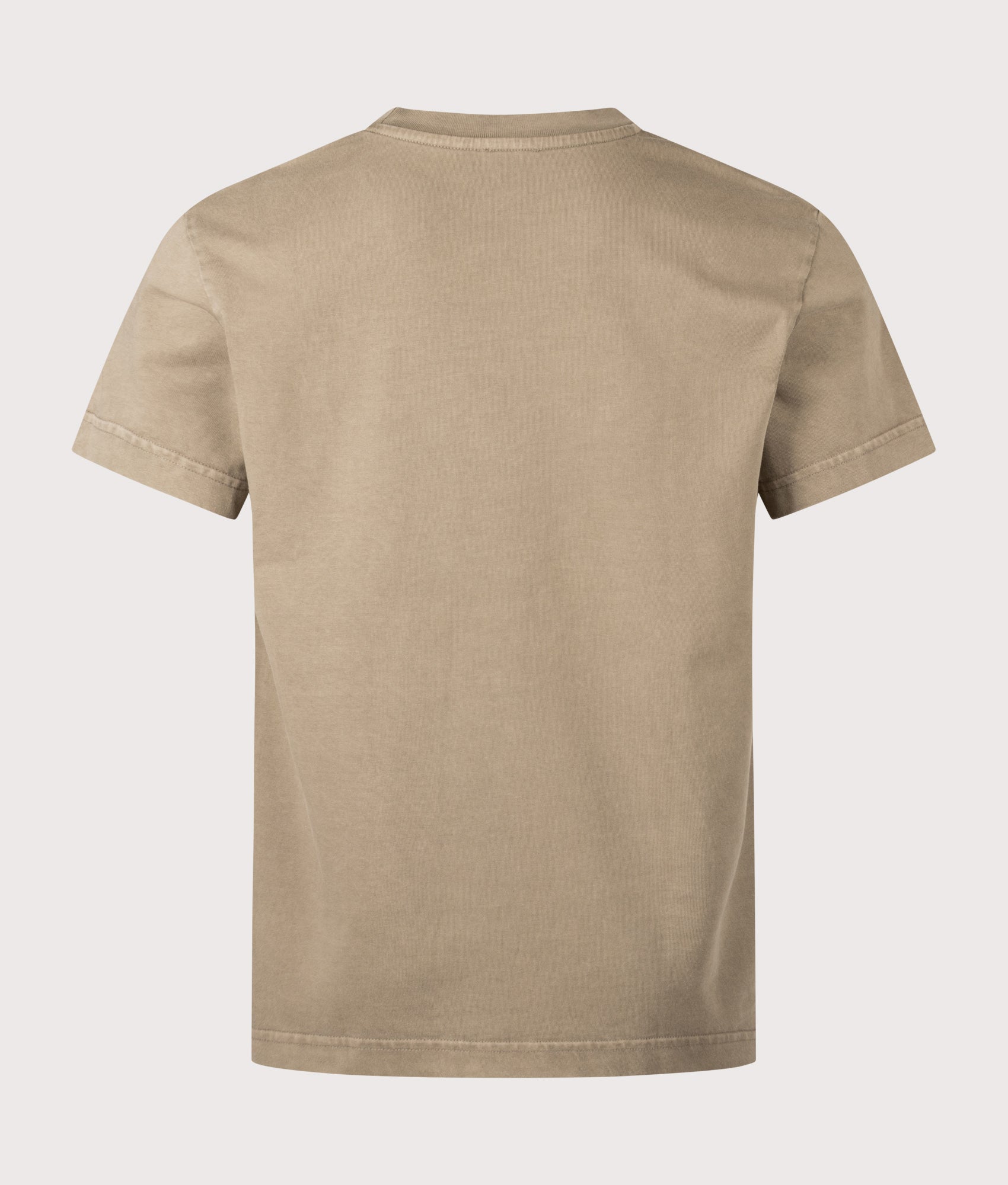 A.P.C. Standard Grand VPC T-Shirt in Light Khaki and Off White at EQVVS Menswear. Back shot.