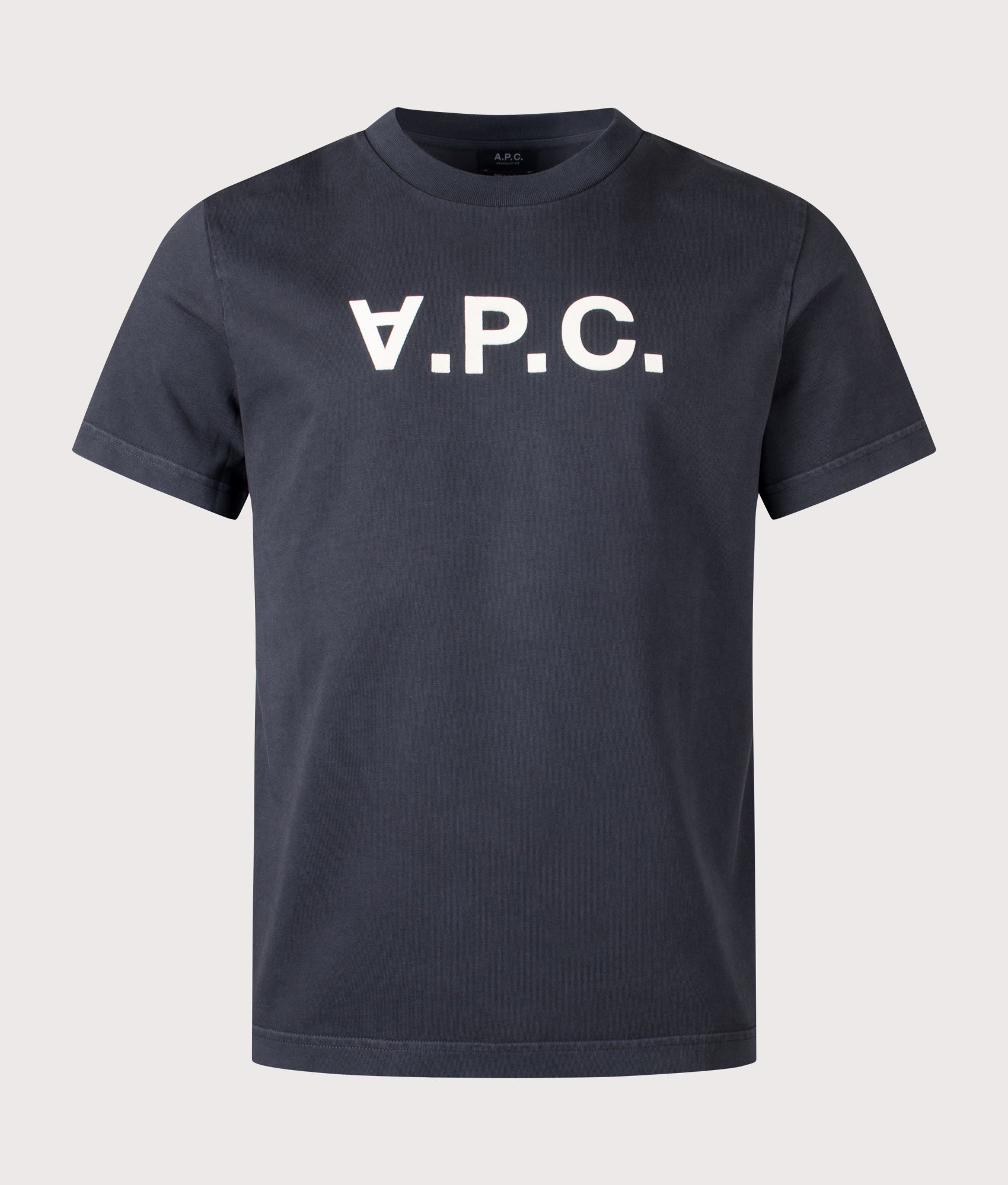 A.P.C. Standard Grand VPC T-Shirt  Black and Off White at EQVVS Menswear. Front shot.