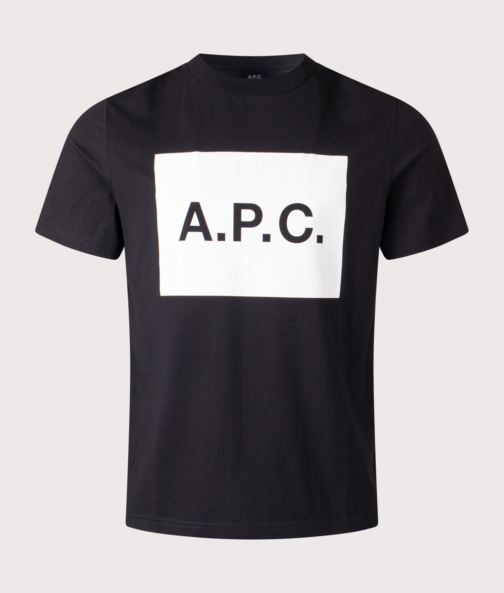 A.P.C. Vignette APC T-Shirt in Black at EQVVS Menswear. Front shot.