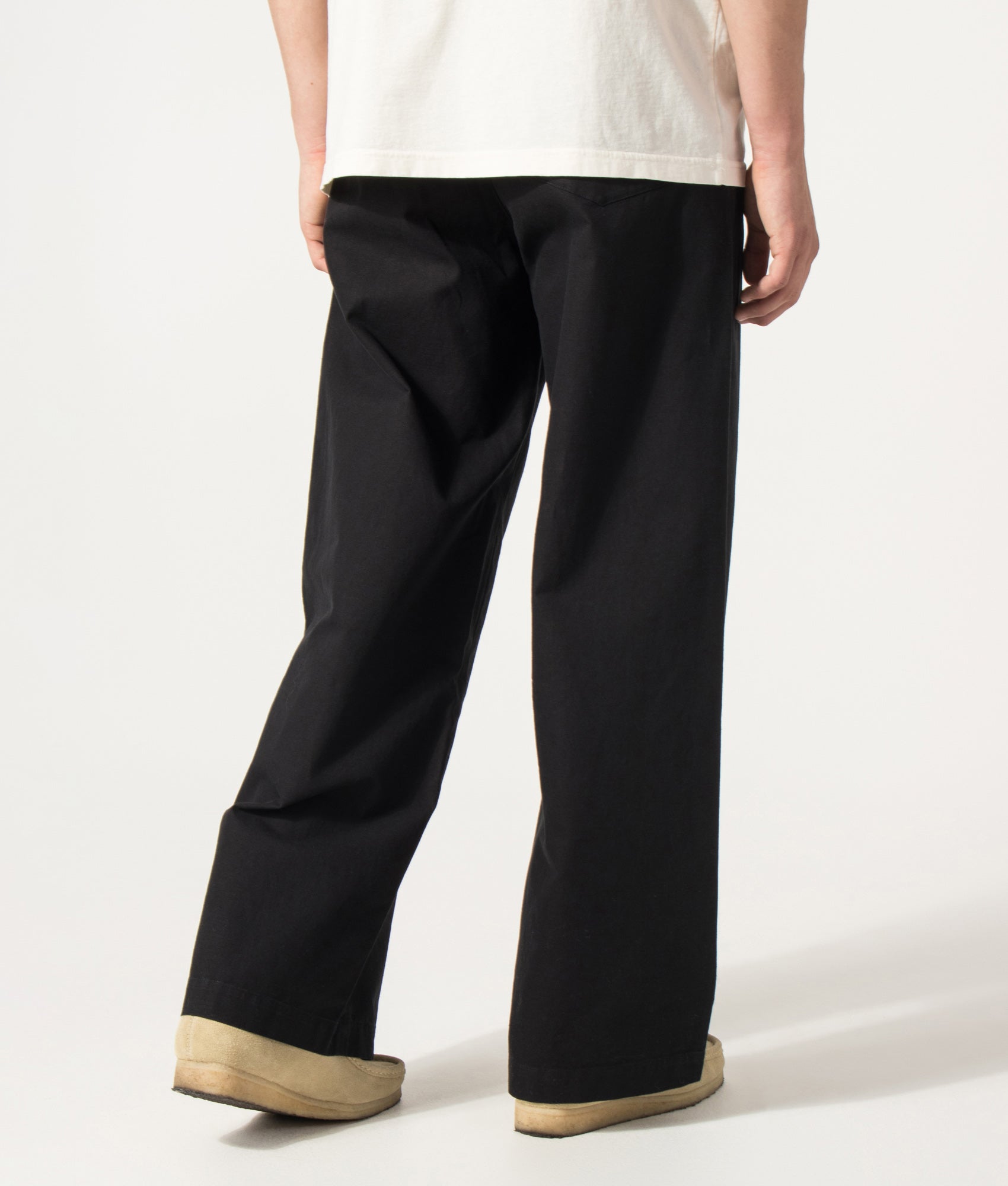 A.P.C. Lou Pants in False Black at EQVVS Menswear. Angled back shot.