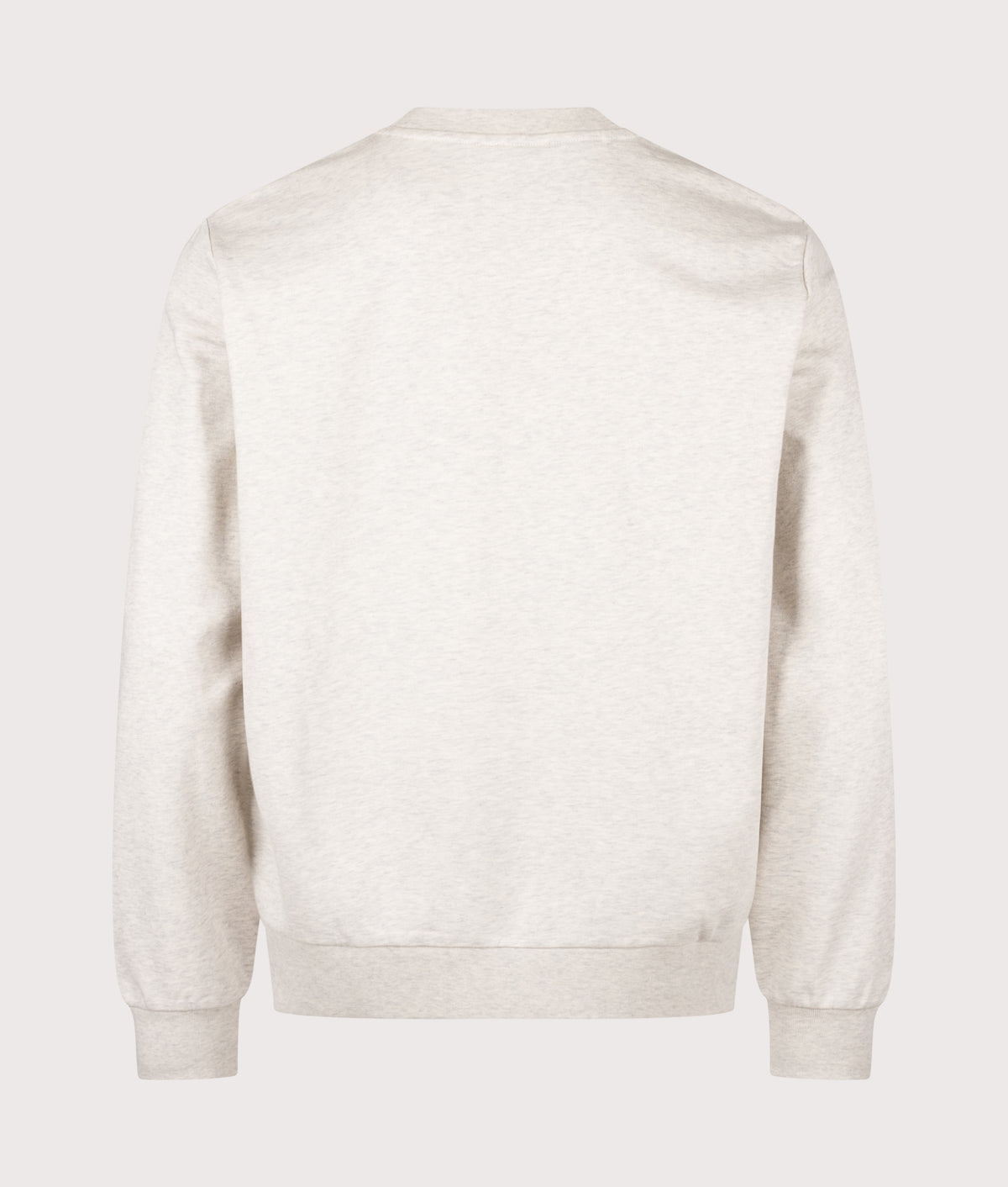 A.P.C. Relaxed Fit Grand VPC Logo GOTS Sweatshirt in Ecru Heather and Brown at EQVVS Menswear. Back shot.