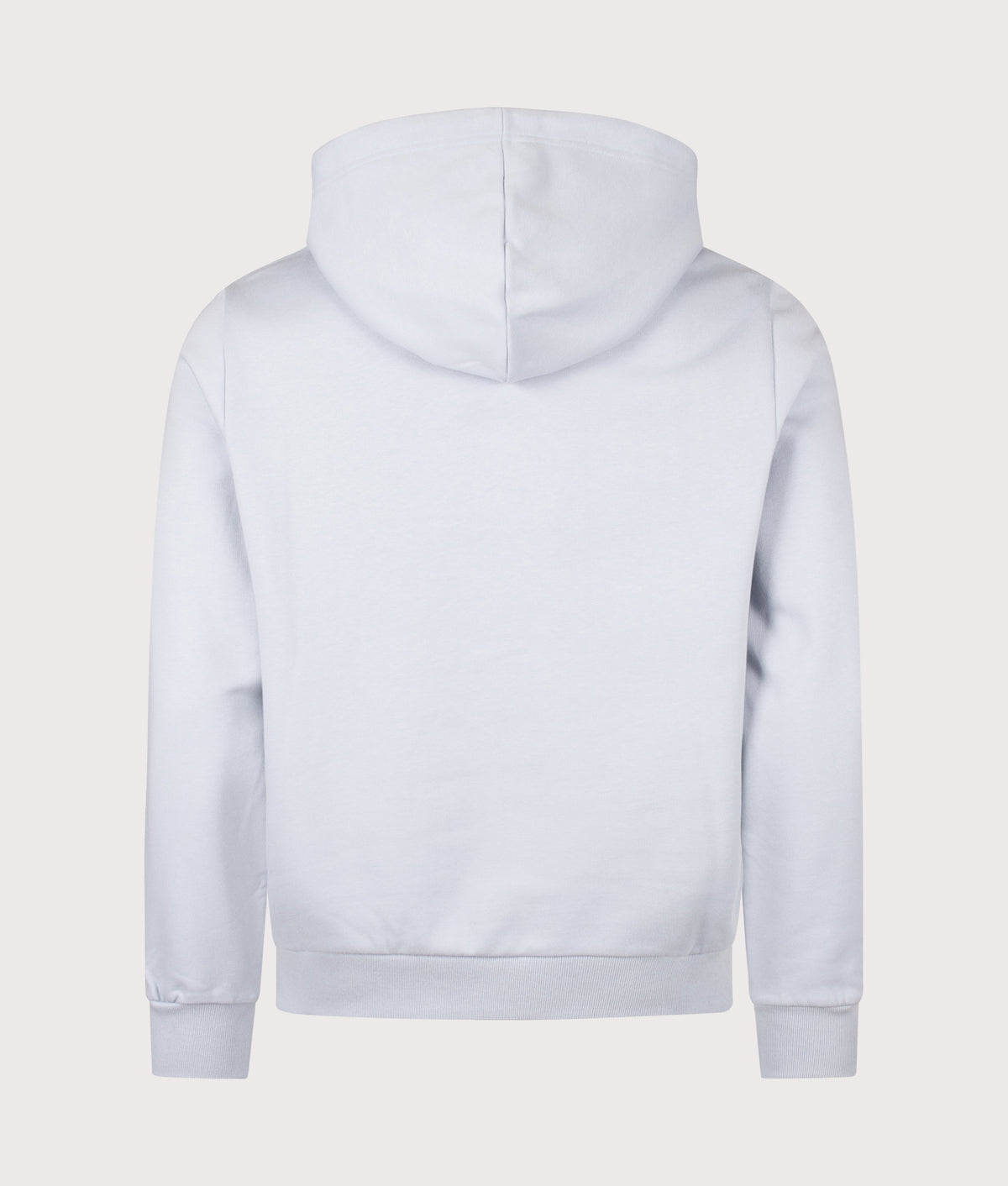 A.P.C. Regular Fit Rue Madame GOTS Hoodie in Light Blue and Dark Blue at EQVVS Menswear. Back shot.