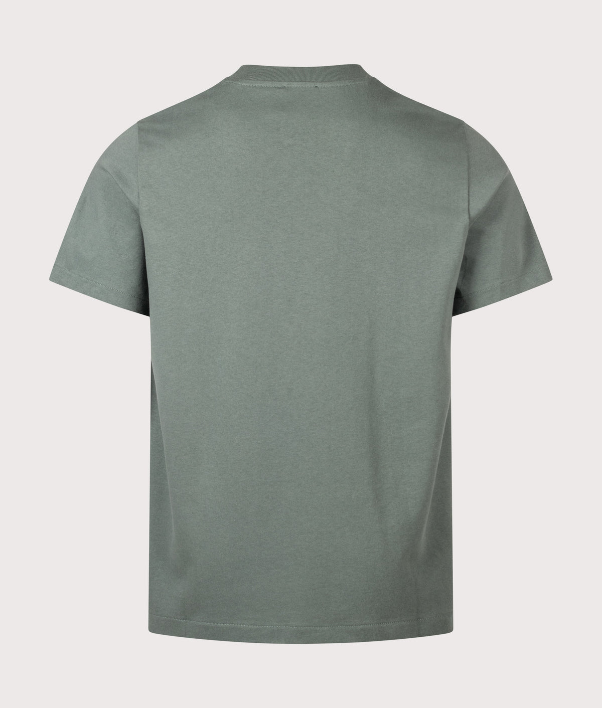 A.P.C. Regular Fit Rue Madame GOTS T-Shirt in Grey-green and White at EQVVS Menswear. Back shot.