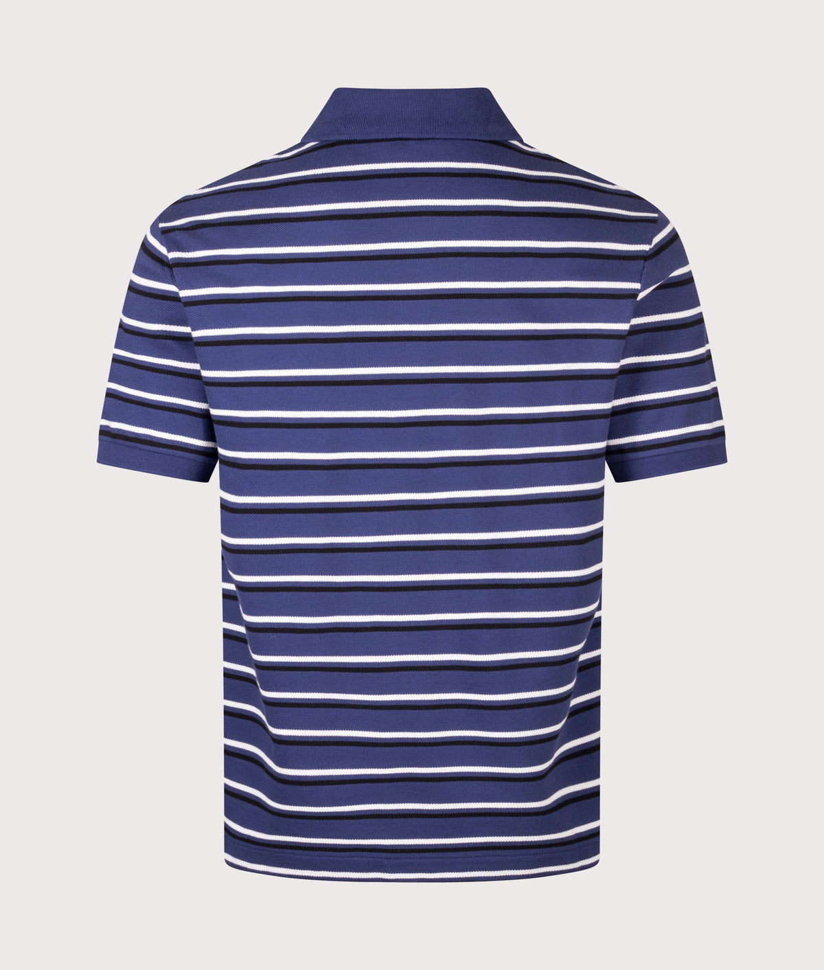 A.P.C. Regular Fit Joe Polo Shirt in Dark Blue at EQVVS Menswear. Back shot.