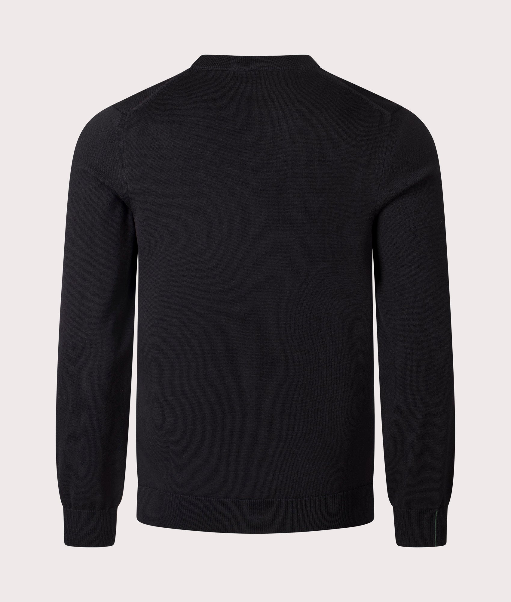 Lacoste Croc Logo Knitted Jumper in Black at EQVVS Menswear. Back shot.