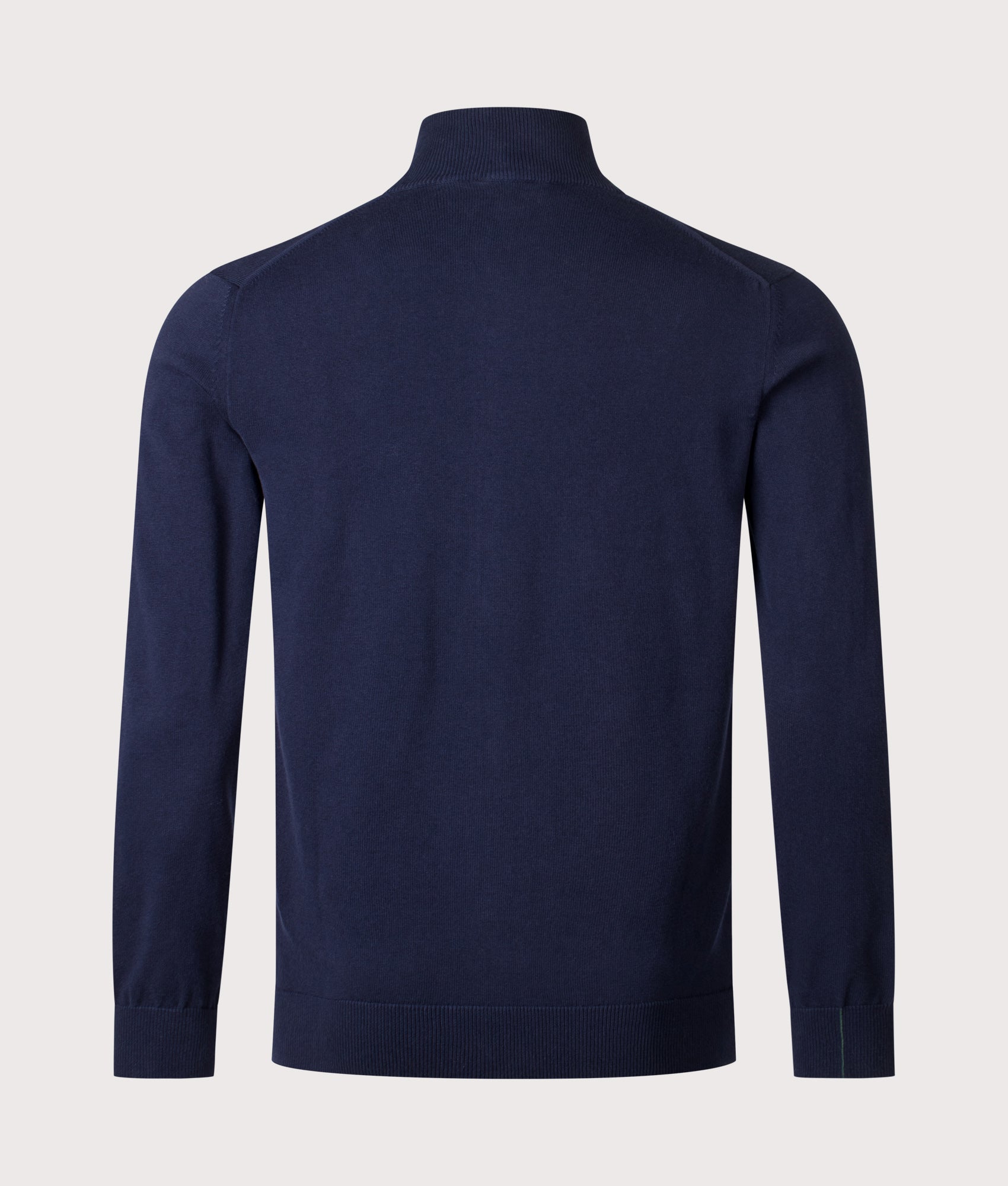 Cotton Zip Through Sweatshirt in Navy Blue. | Lacoste | Shot at EQVVS | Back shot