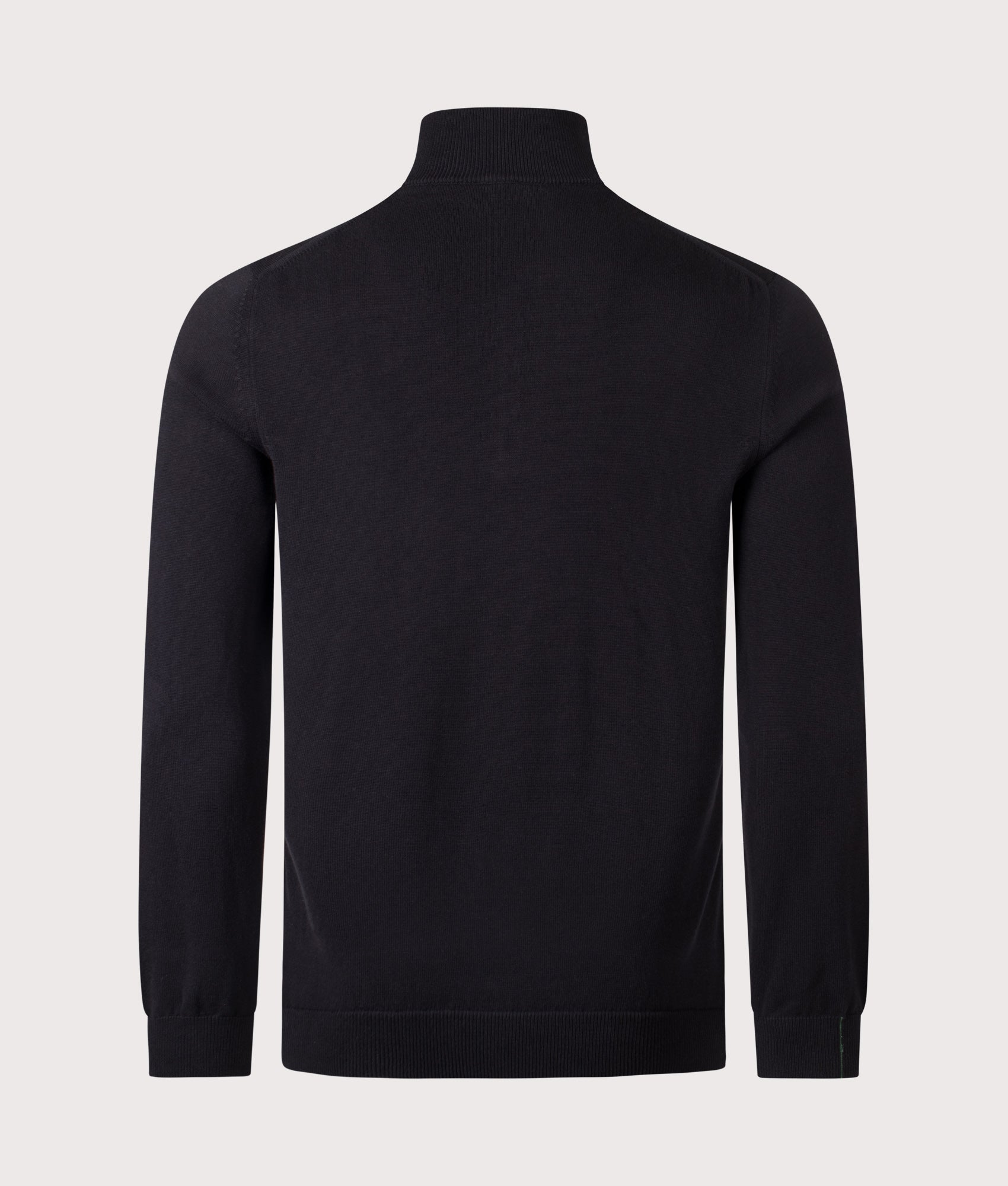 Lacoste Quarter Zip Knit in Black at EQVVS Menswear. Back shot.