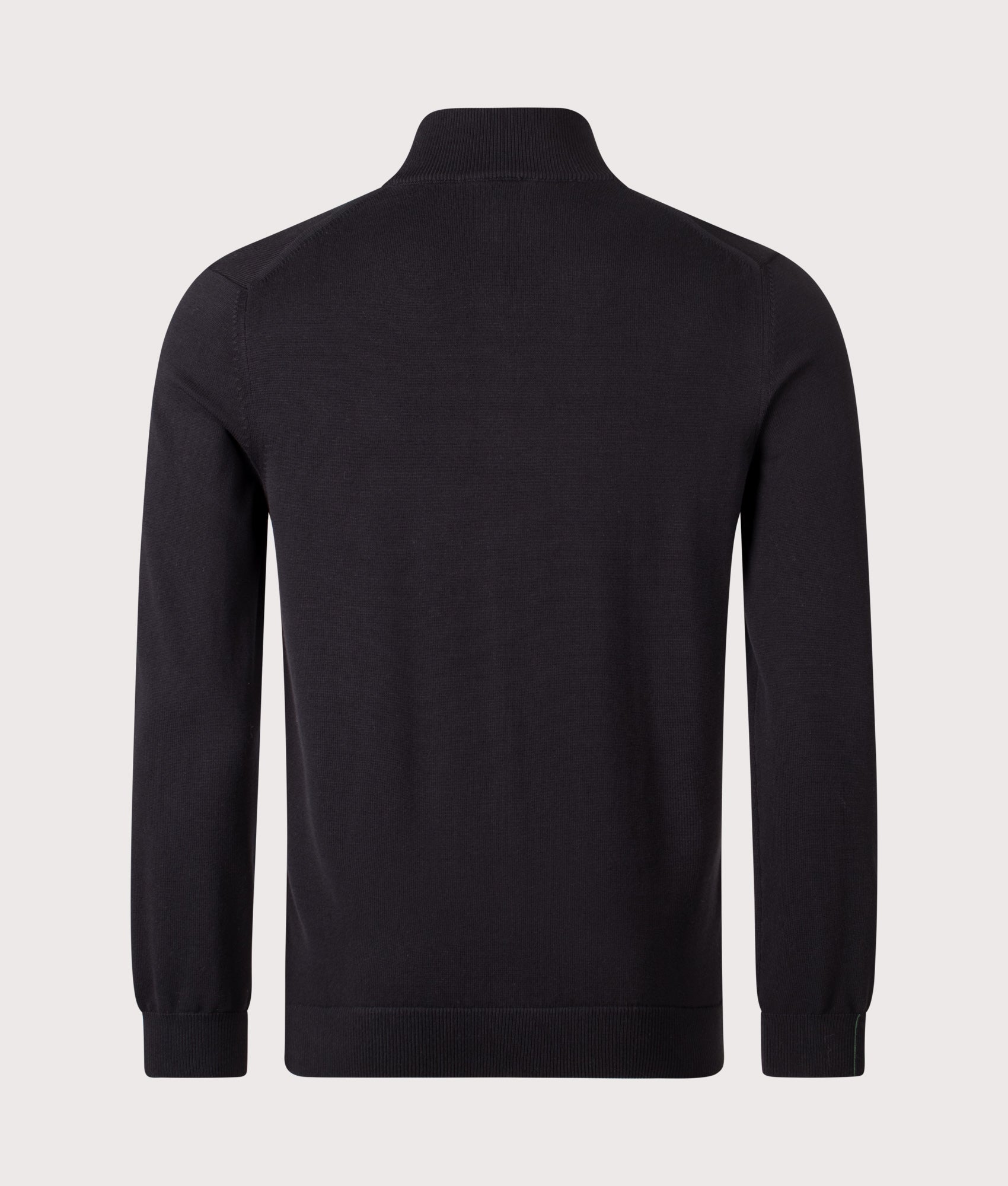 Cotton Zip Through Sweatshirt in Black. | Lacoste | Shot at EQVVS | Back shot 