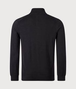 Cotton Zip Through Sweatshirt in Black. | Lacoste | Shot at EQVVS | Back shot 