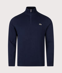 Regular Fit Quarter Zip Knit Jumper: 166 Navy Blue 