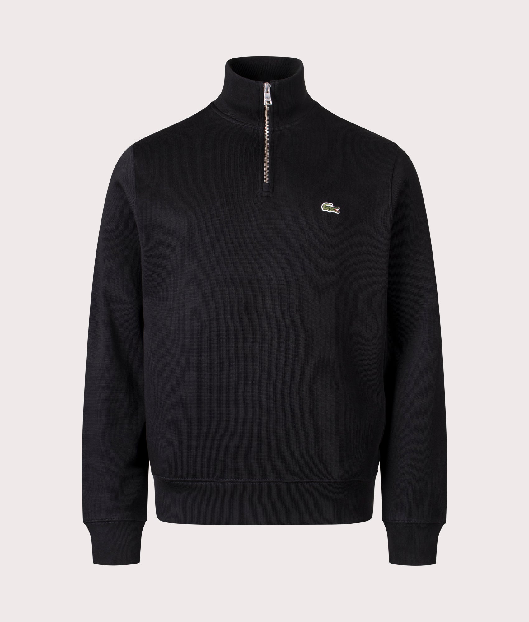 Lacoste Quarter Zip Croc Logo Sweatshirt at EQVVS Menswear. Front Shot