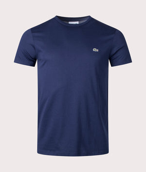 Pima Cotton Crew Neck T-Shirt Navy - Lacoste - EQVVS