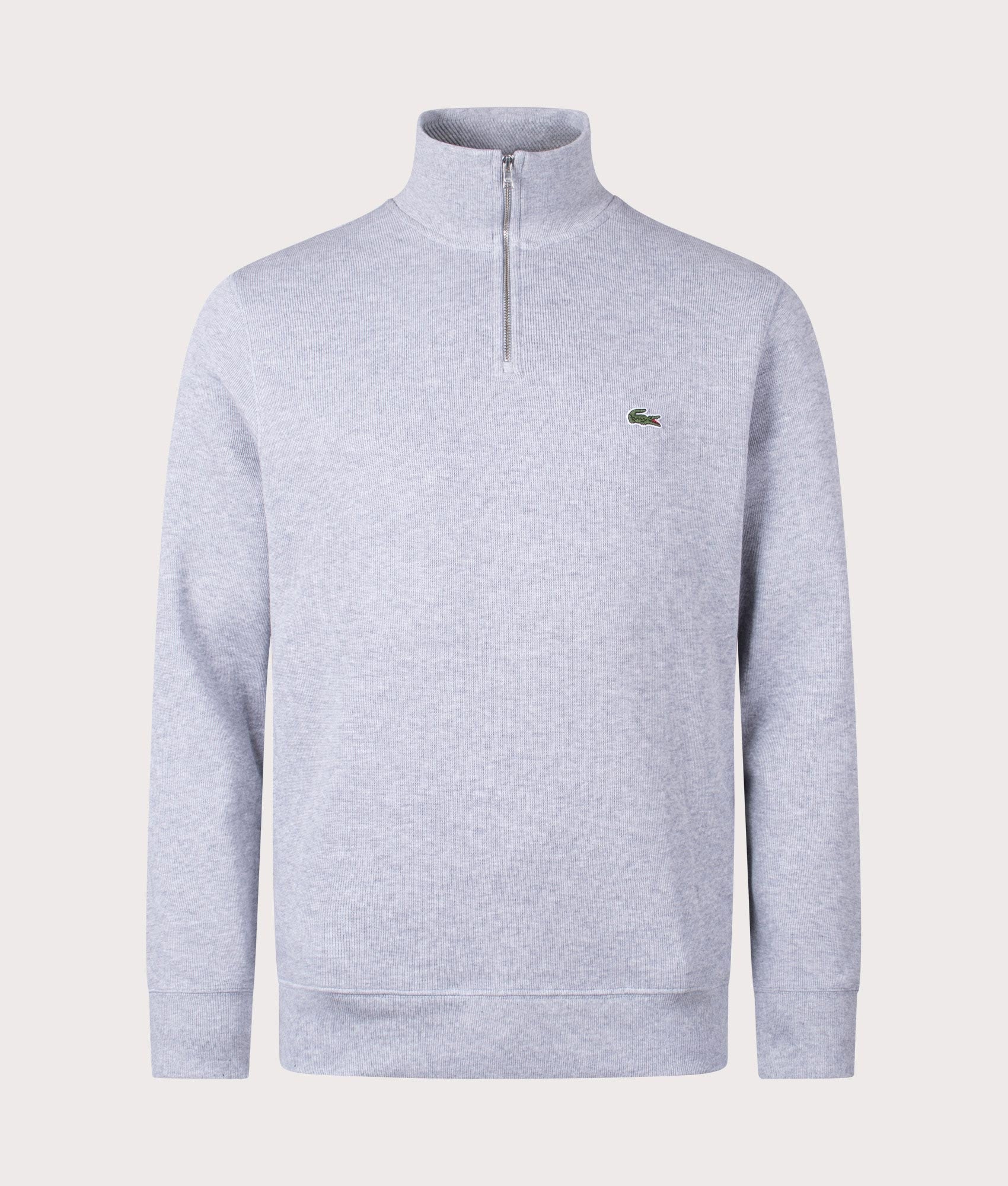 Quarter Zip Croc Sweatshirt - Grey - Lacoste - EQVVS