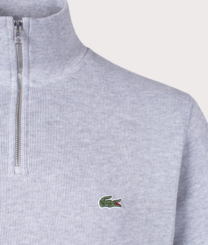 Quarter Zip Croc Sweatshirt - Grey - Lacoste - EQVVS