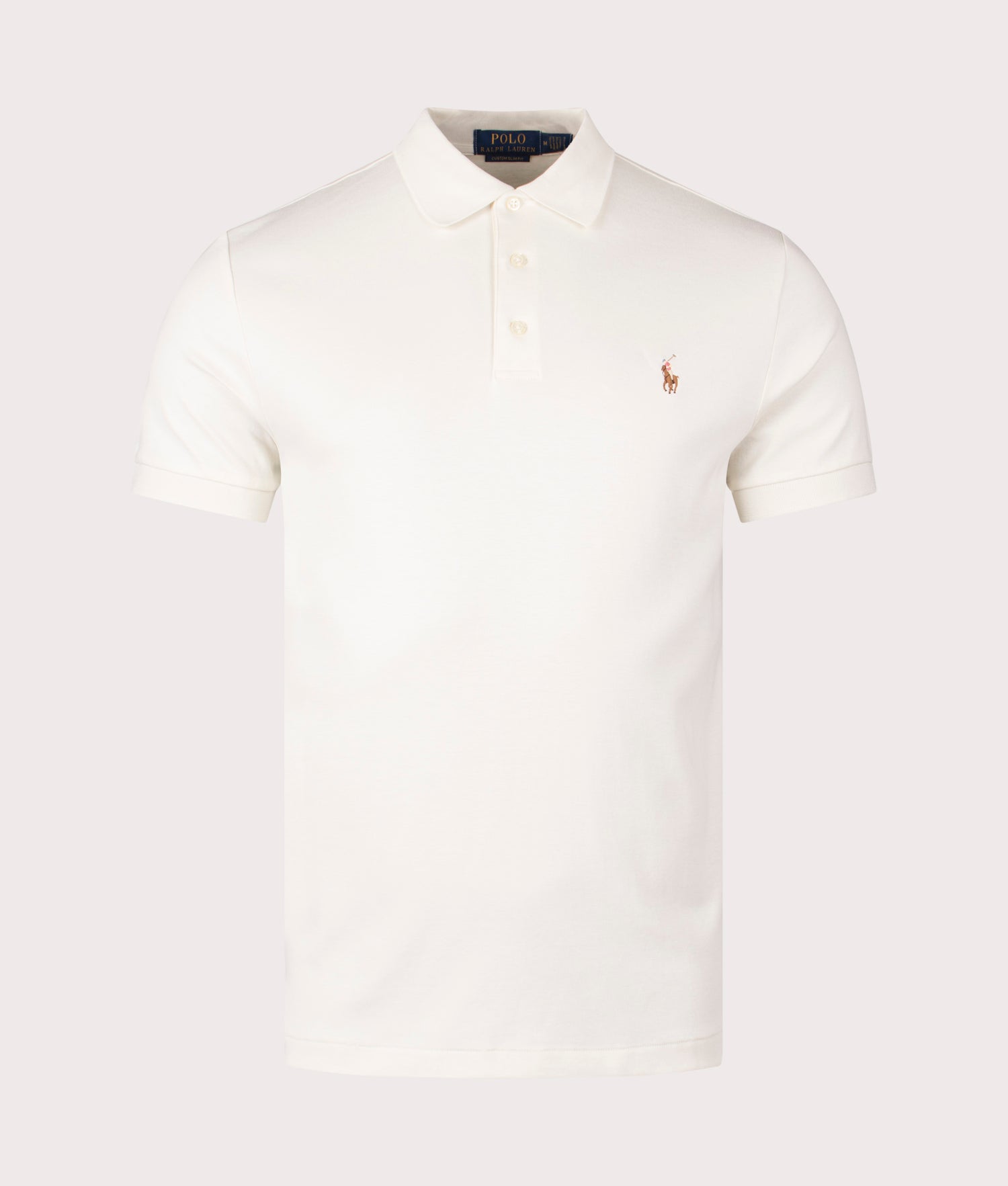 Custom Slim Soft Cotton Polo Parchment Cream | Ralph Lauren | EQVVS