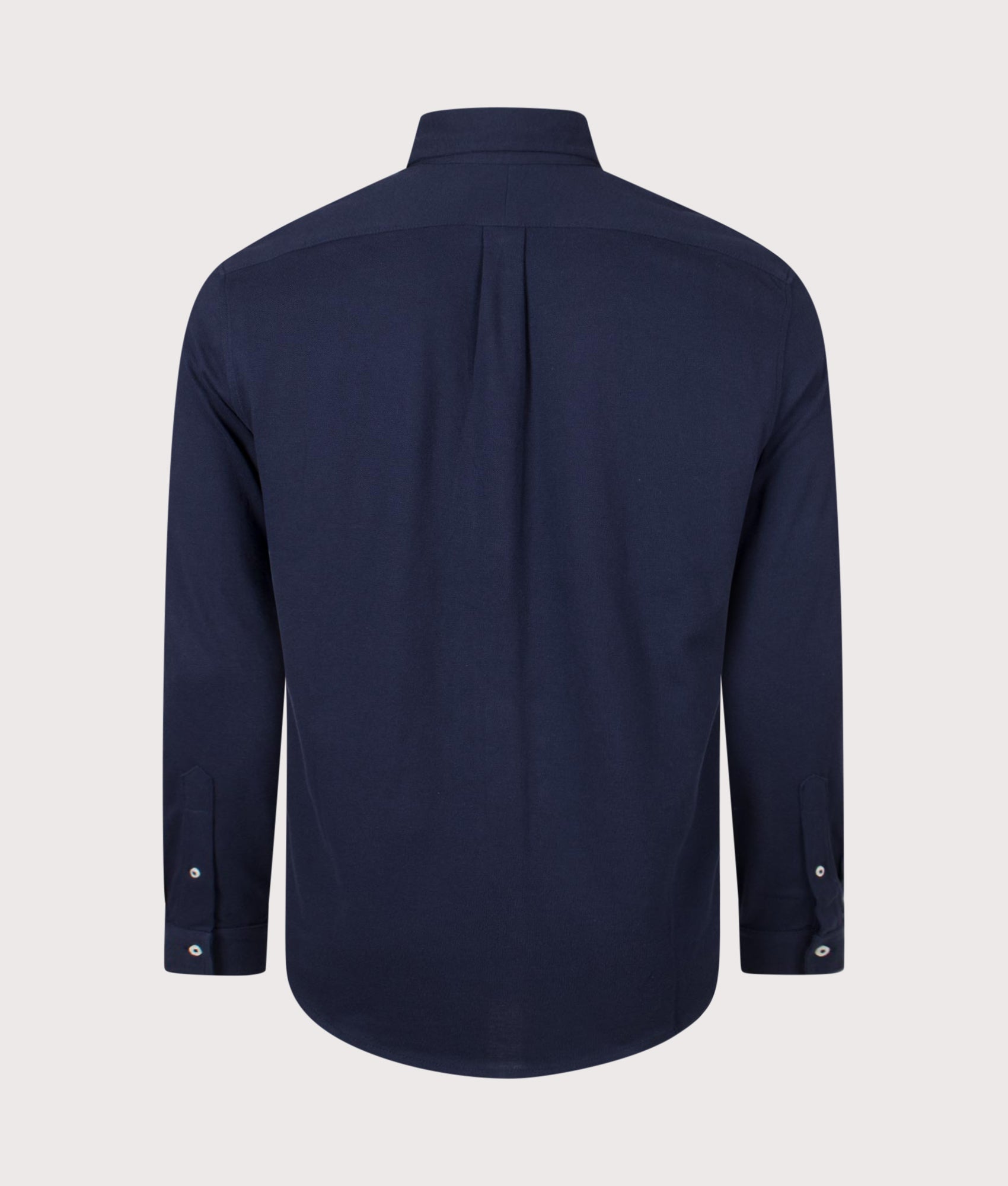 Polo Ralph Lauren Relaxed Fit Featherweight Mesh Shirt in Aviator Navy at EQVVS Menswear. Back shot.