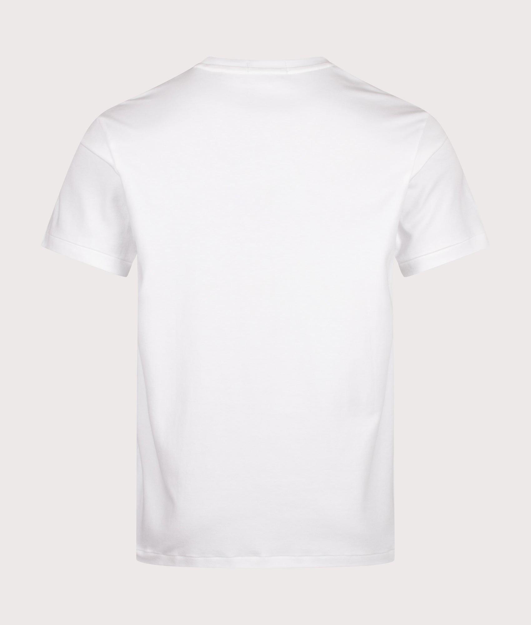 Polo Ralph Lauren Custom Slim Fit Pima T-Shirt in White at EQVVS Menswear. Back shot.