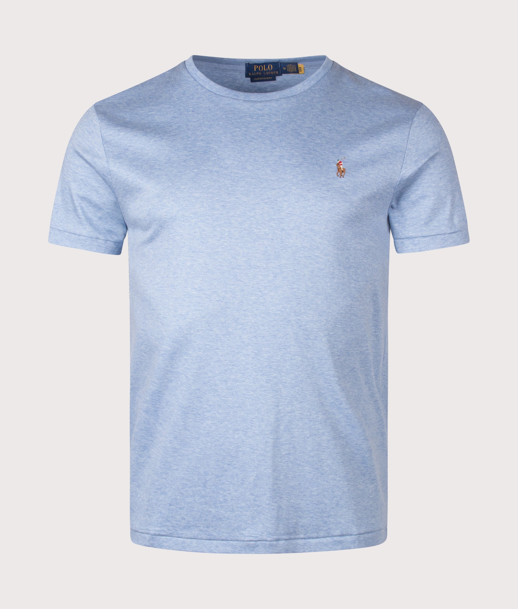 Polo Ralph Lauren Custom Slim Fit Pima T-Shirt in Jamaica Heather at EQVVS Menswear. Front shot.