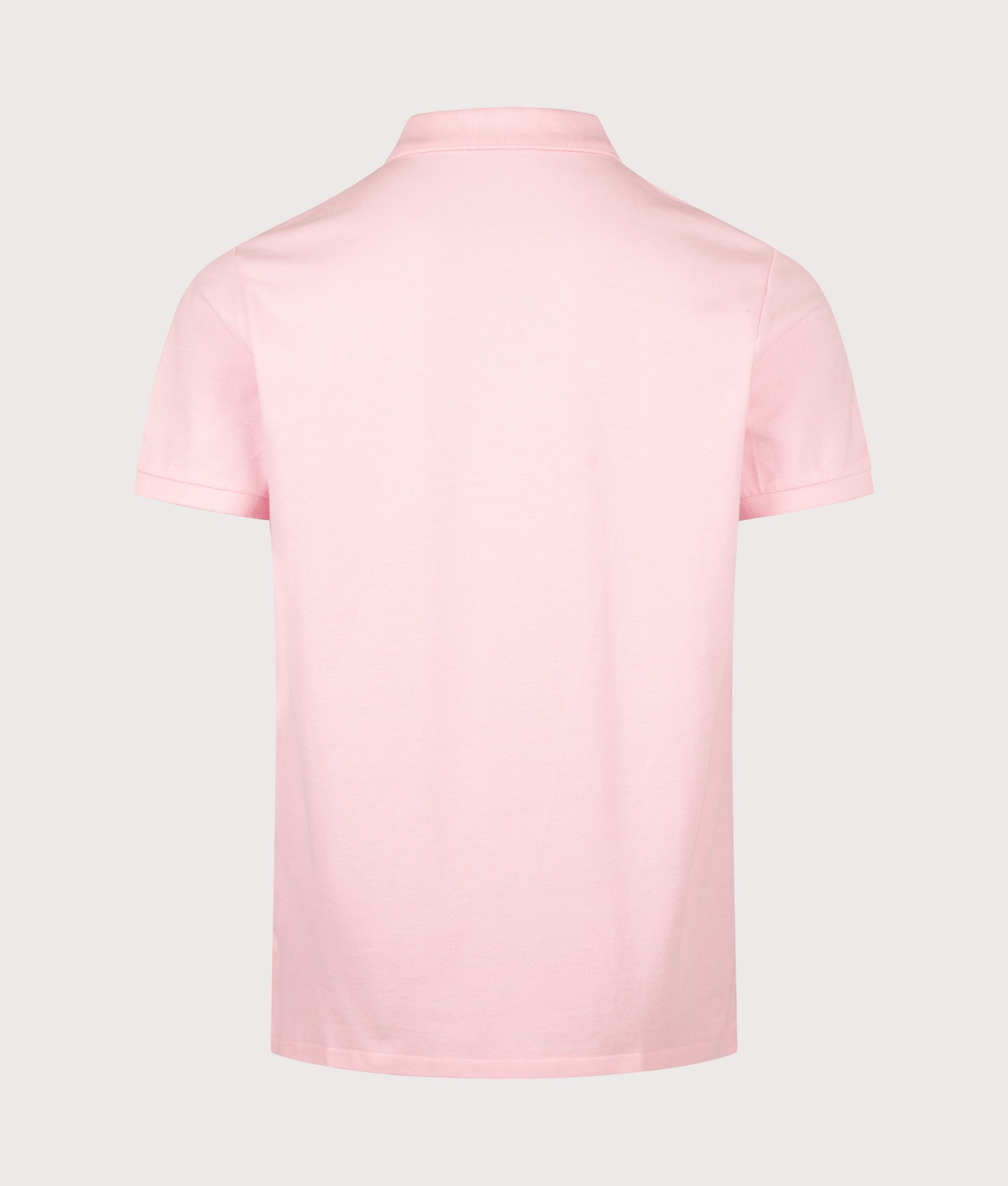 Polo Ralph Lauren Custom Slim Fit Mesh Polo Shirt in Garden Pink at EQVVS Menswear. Back shot.
