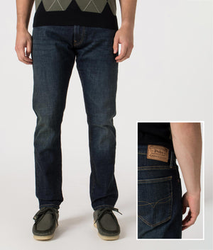 Slim Fit Sulliivan Strecth Jeans by Polo Ralph Lauren in Murphy Stretch. Shot by EQVVS. Front &  Back detail shot.