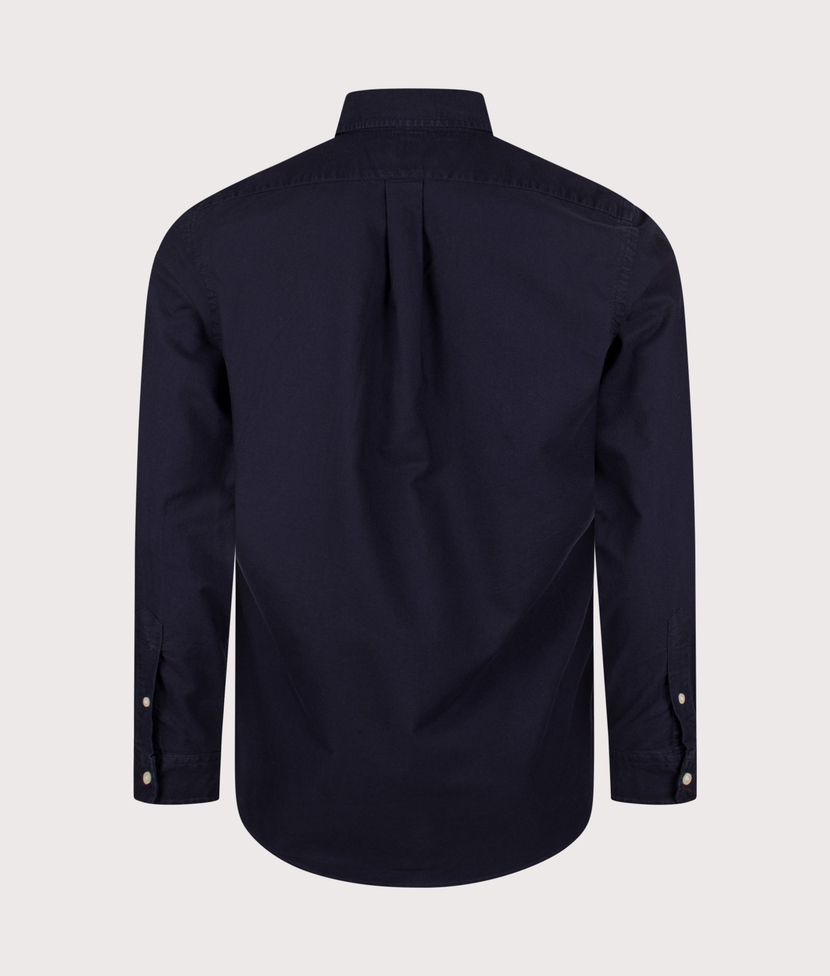 Polo Ralph Lauren Custom Fit Oxford Shirt in Navy at EQVVS Menswear. Back shot.