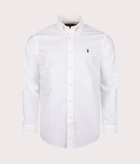 Custom Fit Garment Dyed Oxford Shirt: 003 White 
