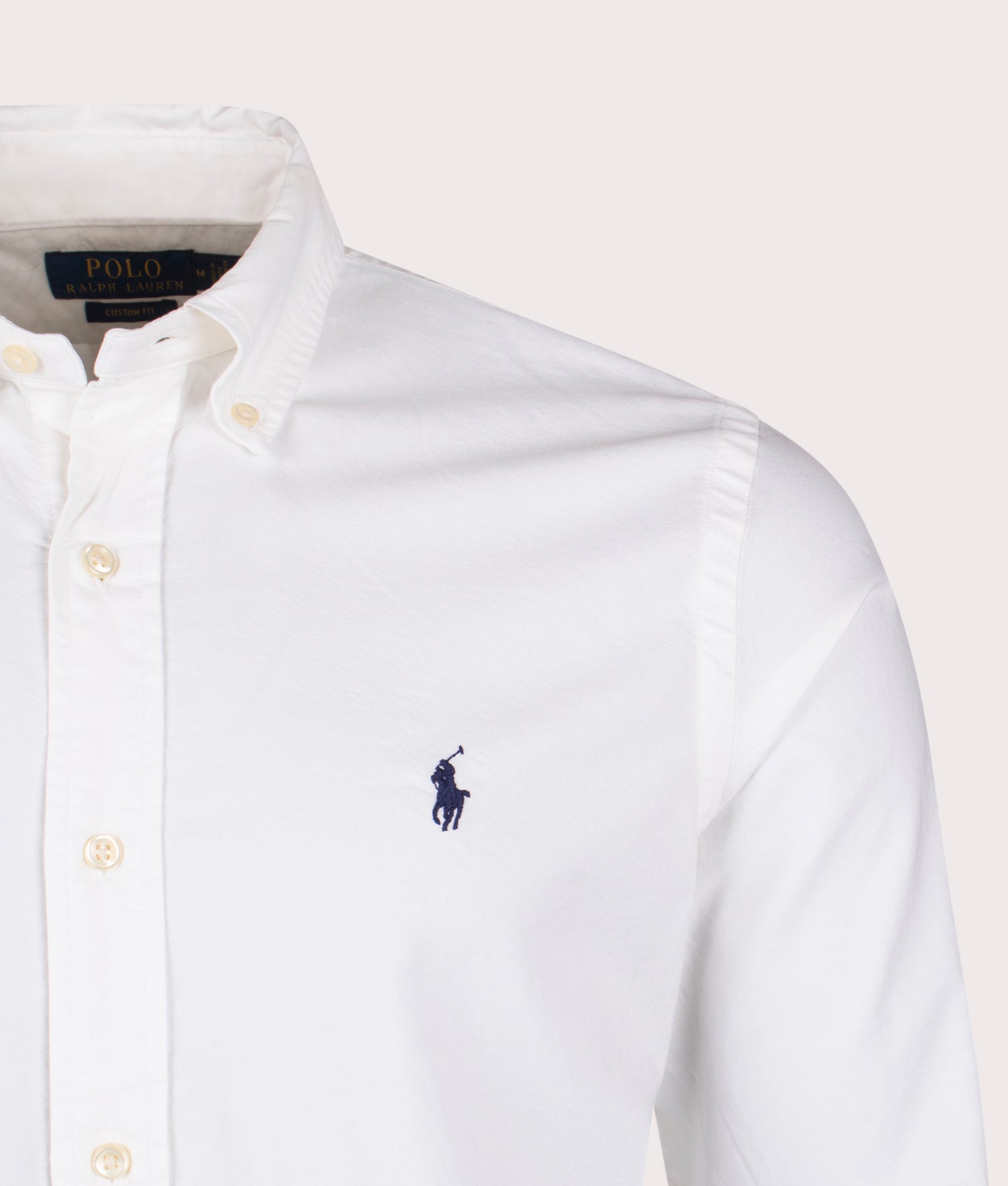 Custom-Fit-Oxford-Shirt-White-Polo-Ralph-Lauren-EQVVS-Front-detail-shot