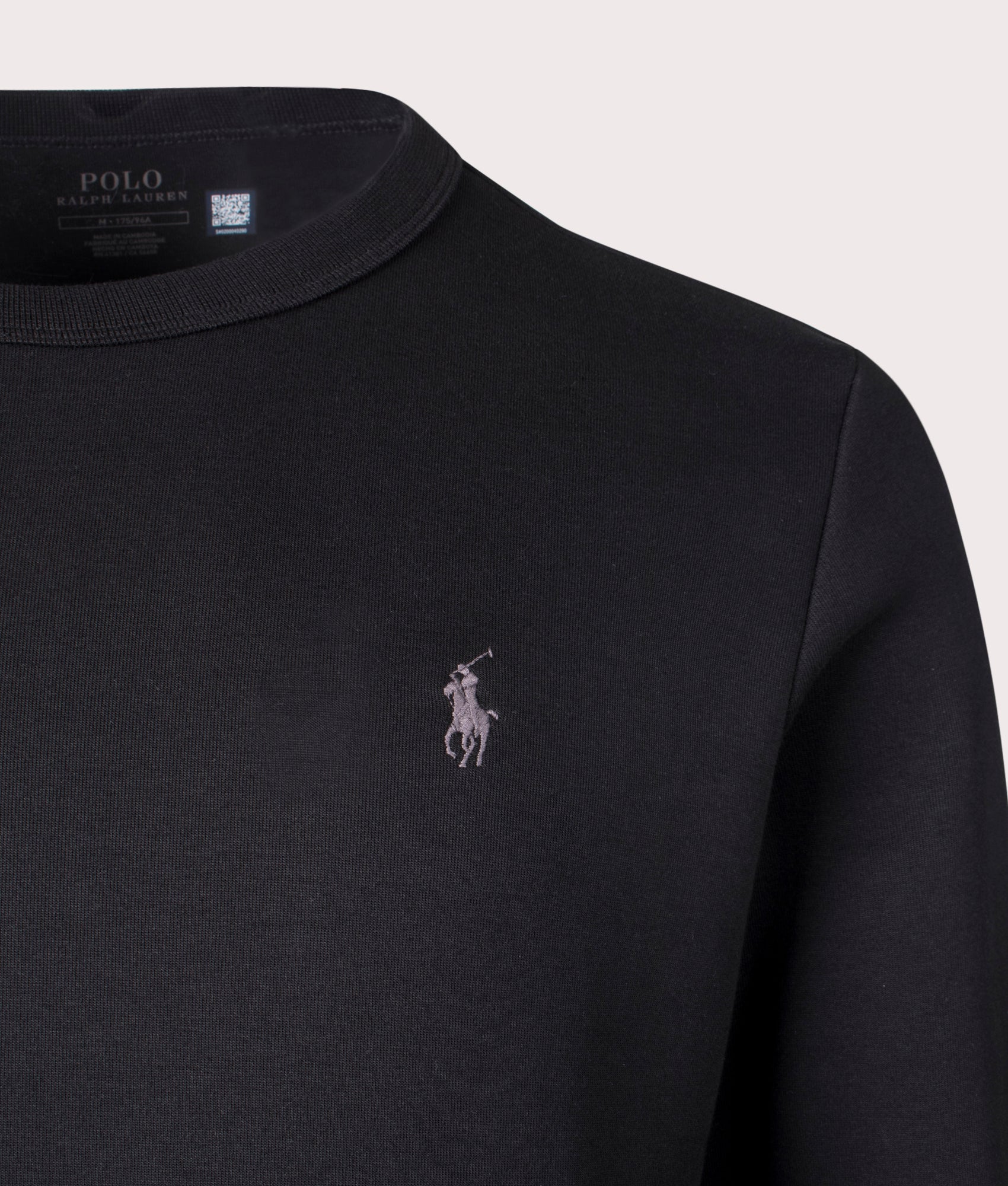 Polo Ralph Lauren Pocket Zip Sweatshirt in Polo Black. Detail angle shot at EQVVS.