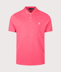 Custom Slim Fit Mesh Polo Shirt: 007 Hot Pink 