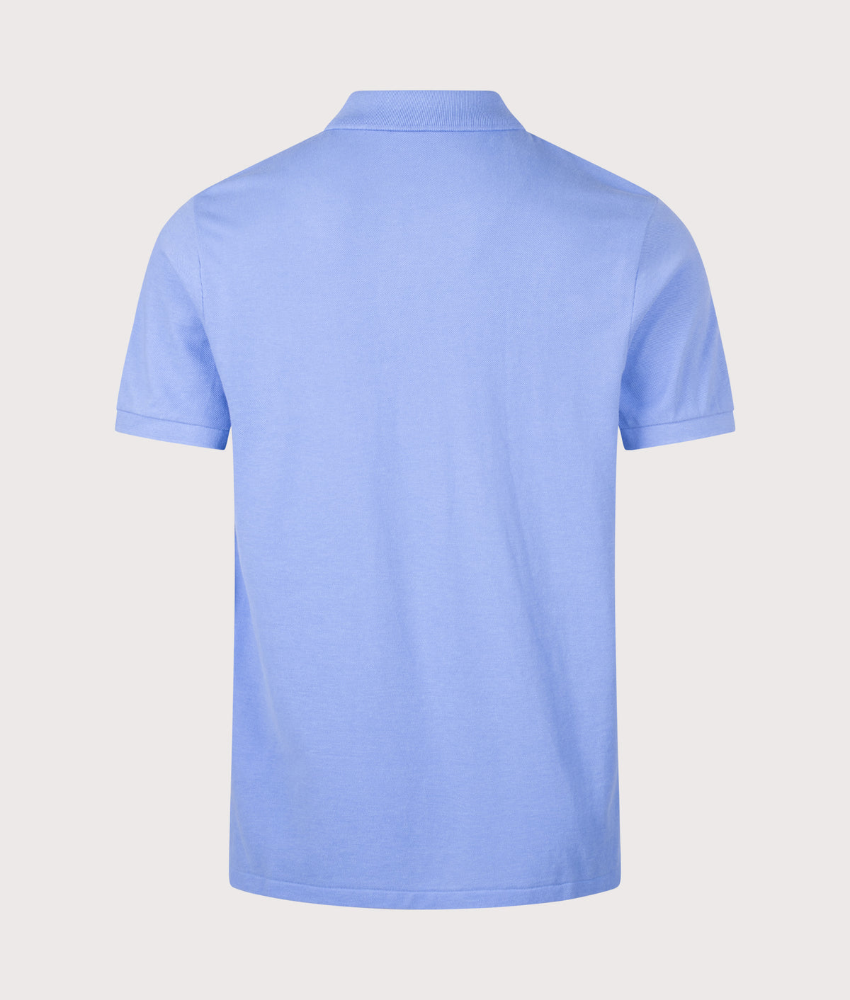 Polo Ralph Lauren Custom Slim Fit Mesh Polo Shirt in Harbor Island Blue at EQVVS Menswear. Back shot.