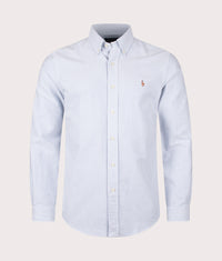 Custom Fit Oxford Shirt: 004 Blue/White Stripe 