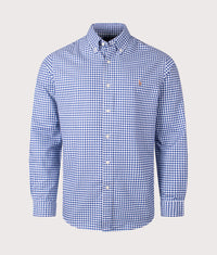 Custom Fit Oxford Shirt: 005 Blue/White Gingham 