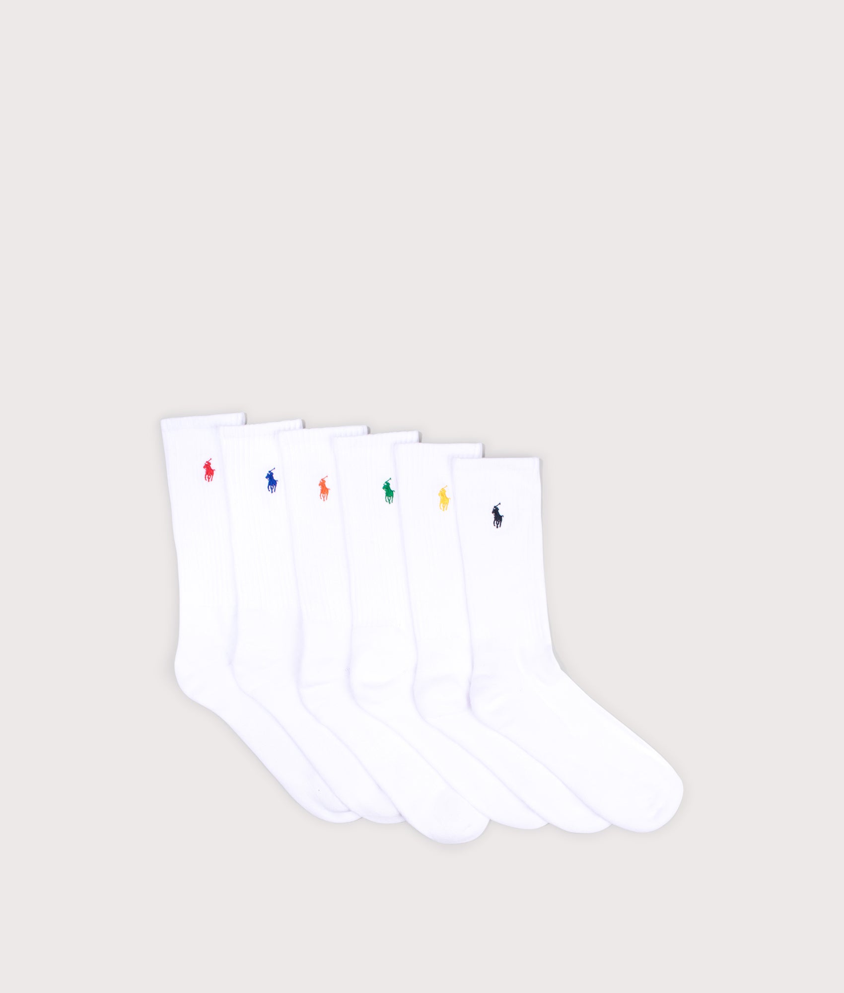 6 Pack of Stretch Socks in White | Polo Ralph Lauren | EQVVS | Front shot 