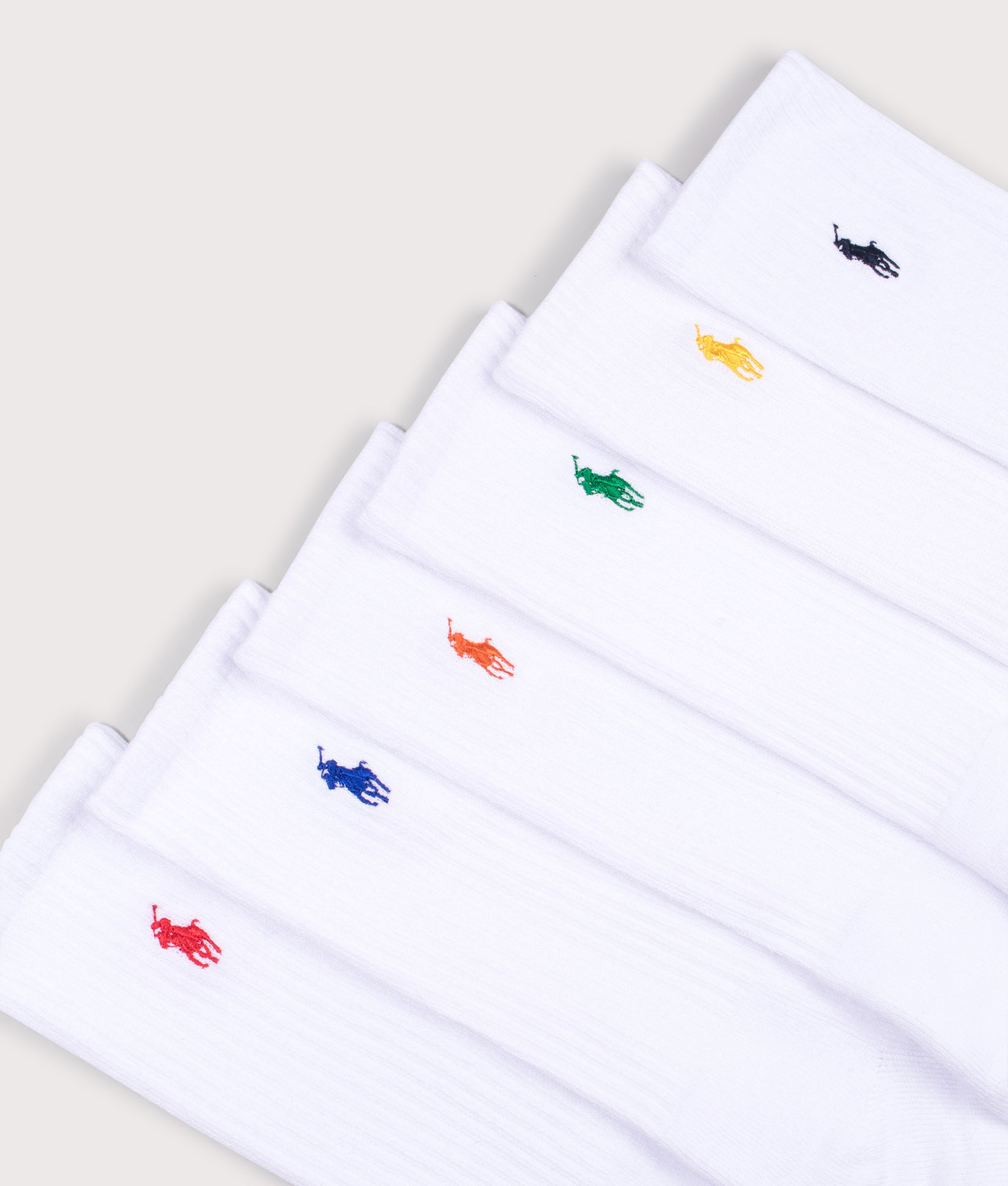 6 Pack of Stretch Socks in White | Polo Ralph Lauren | EQVVS | Detail shot 
