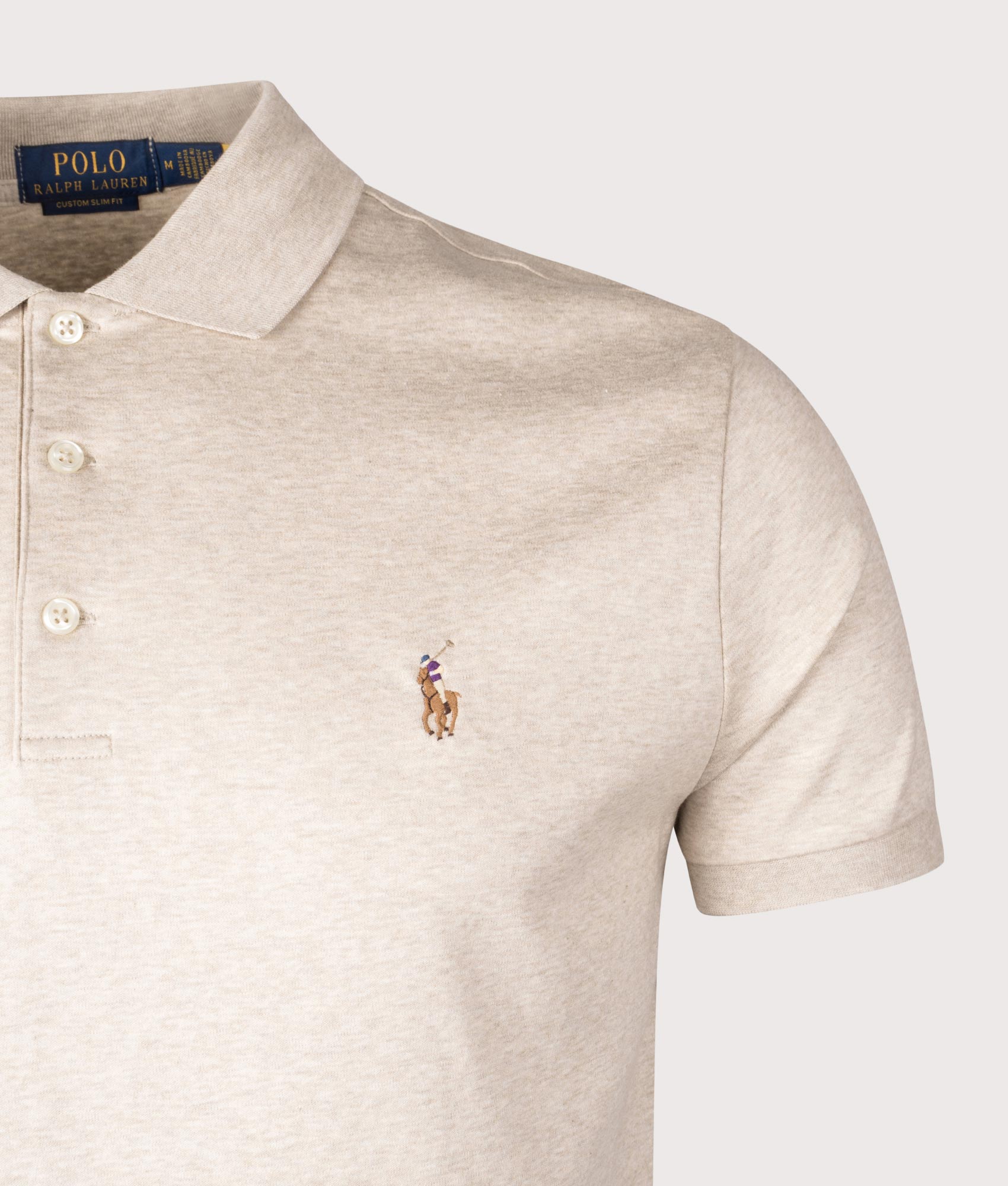 Custom Slim Fit Soft Cotton Polo Shirt. Shot by EQVVS. Detail shot.