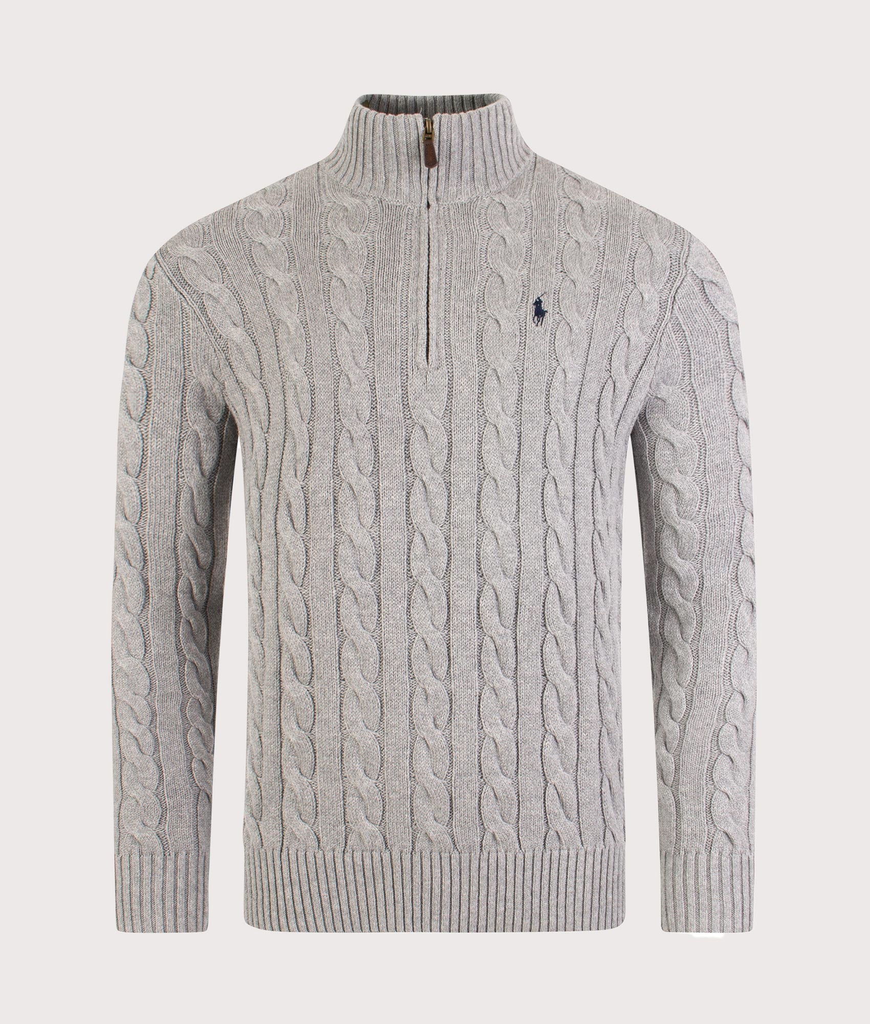 Cable-Knit-1/4-Zip-Sweat-Grey-Polo-Ralph-Lauren-EQVVS