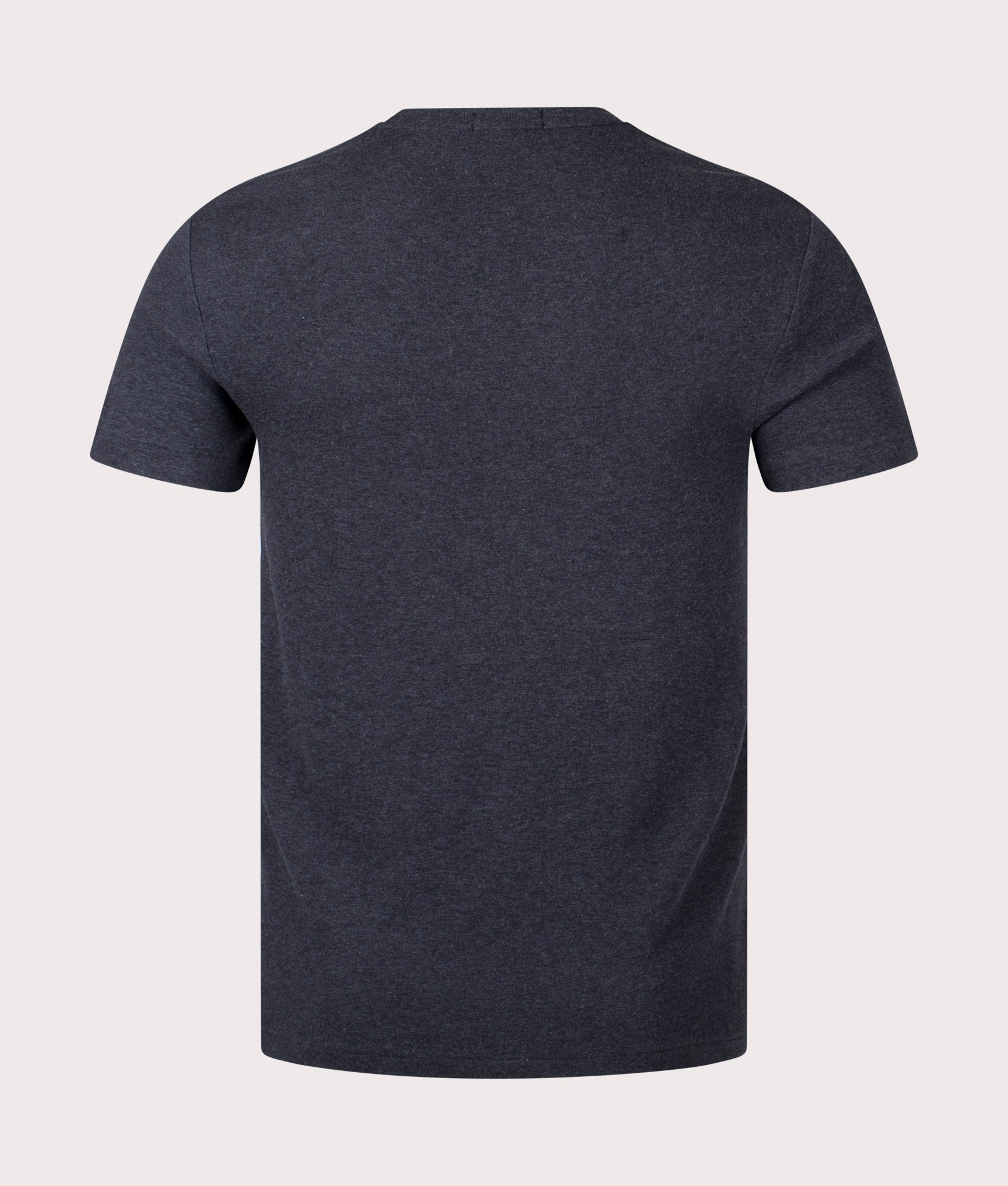 Polo Ralph Lauren Custom Slim Fit Pima T-Shirt in Black Marl Heather Back Shot at EQVVS