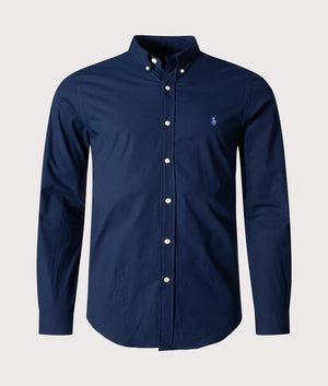 Slim-Fit-Stretch-Poplin Shirt-Newport-Navy-Polo-Ralph-Lauren-EQVVS