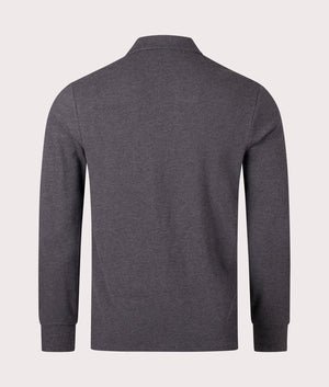 Custom Slim Fit Long Sleeve Polo Shirt in Barclay Heather by Polo Ralph Lauren. EQVVS Back Angle Shot.