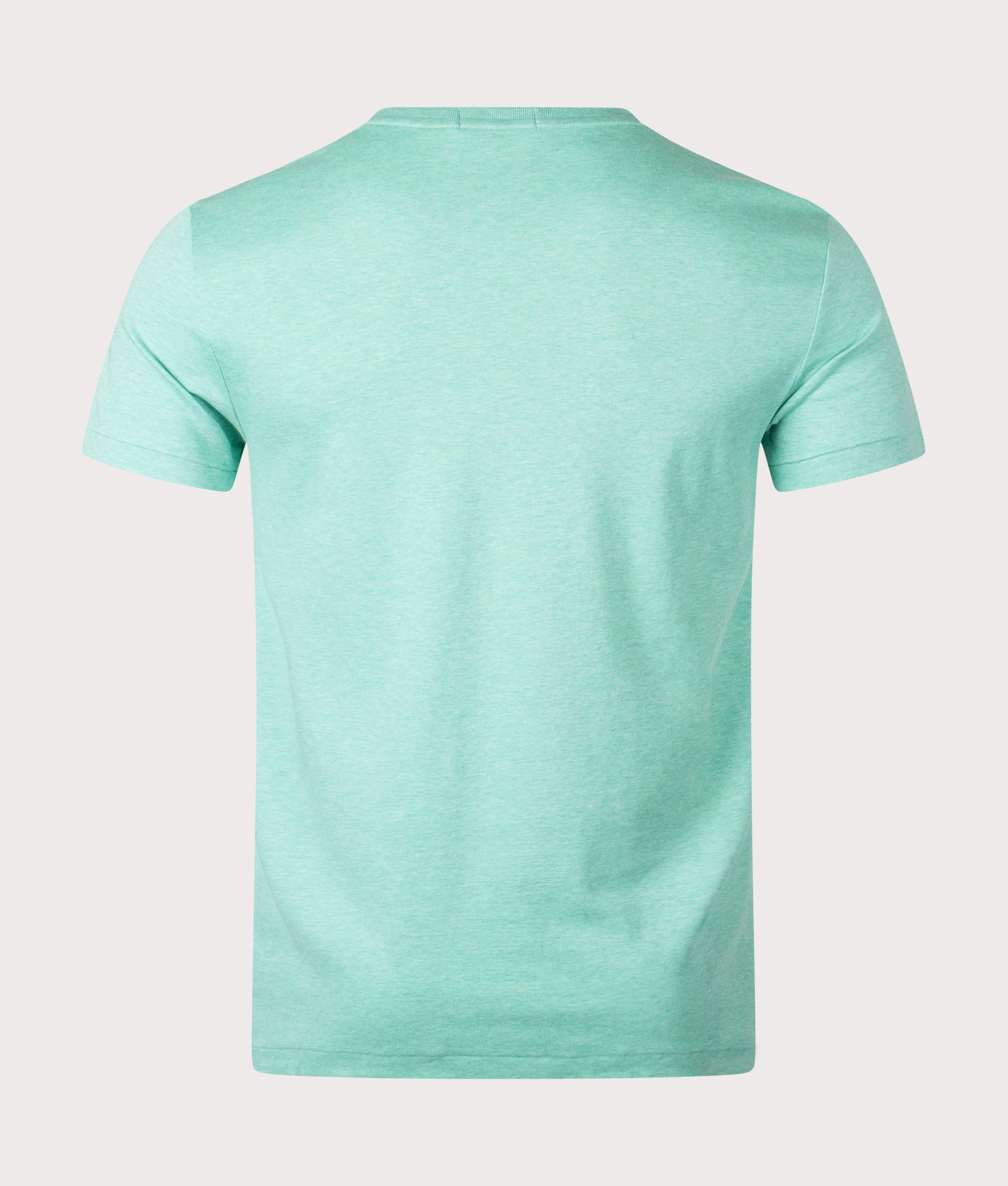 Polo Ralph Lauren Custom Slim Fit Pima T-Shirt in Resort Green Heather, 100% Cotton back Shot at EQVVS
