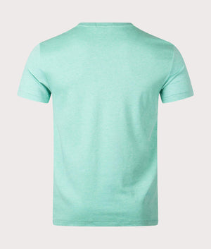 Polo Ralph Lauren Custom Slim Fit Pima T-Shirt in Resort Green Heather, 100% Cotton back Shot at EQVVS