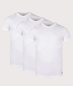 Polo Ralph Lauren 3 Pack Crewneck T-Shirt in White. Shot at EQVVS.  Front shots
